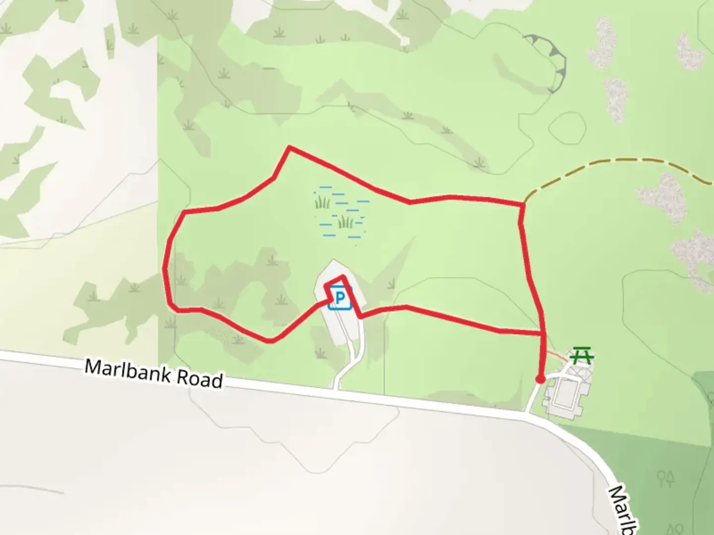 An image depicting the trail Marlbank - Killykeeghan and its surrounding area.