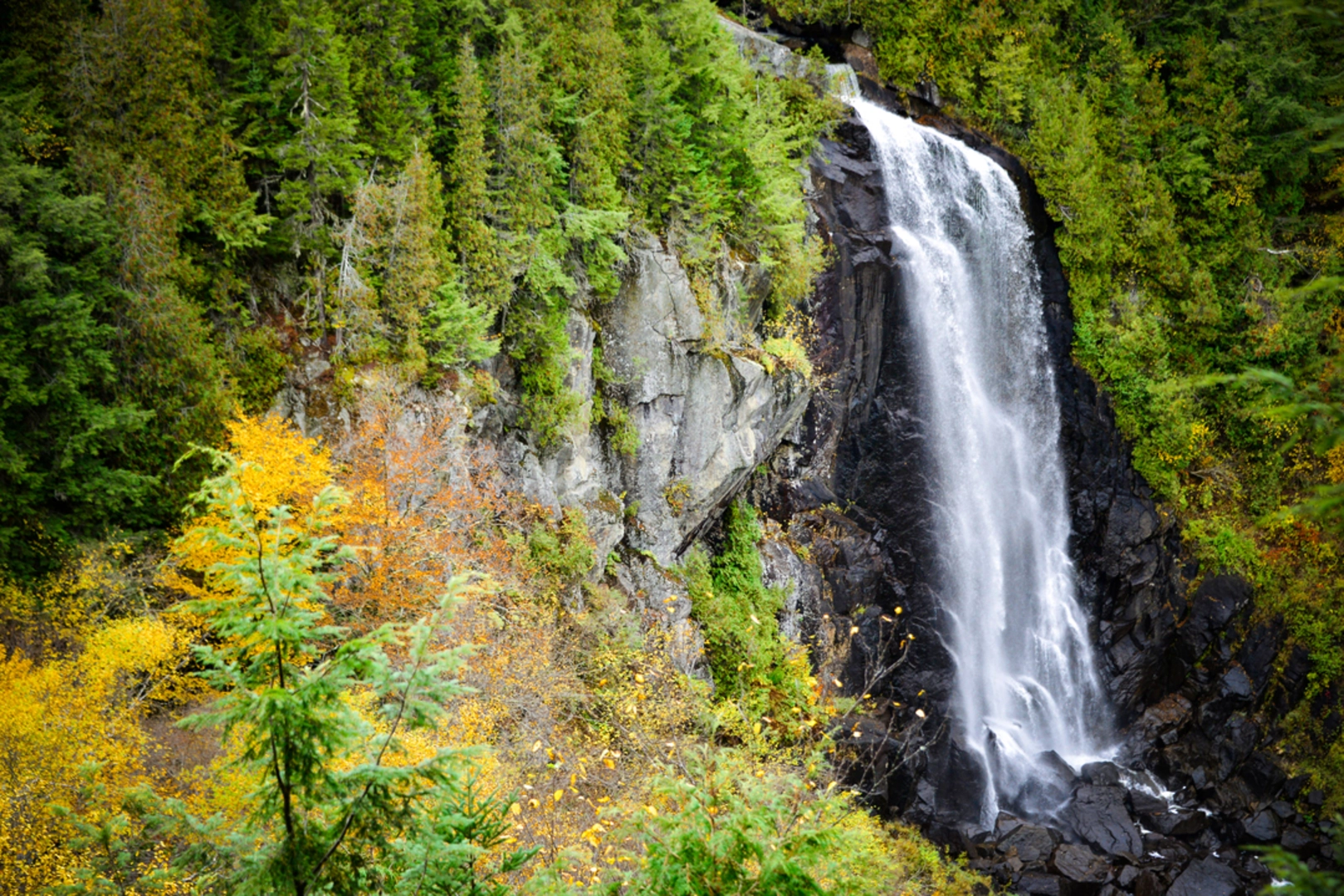 An image depicting the trail OK Slip Falls Trail and its surrounding area.