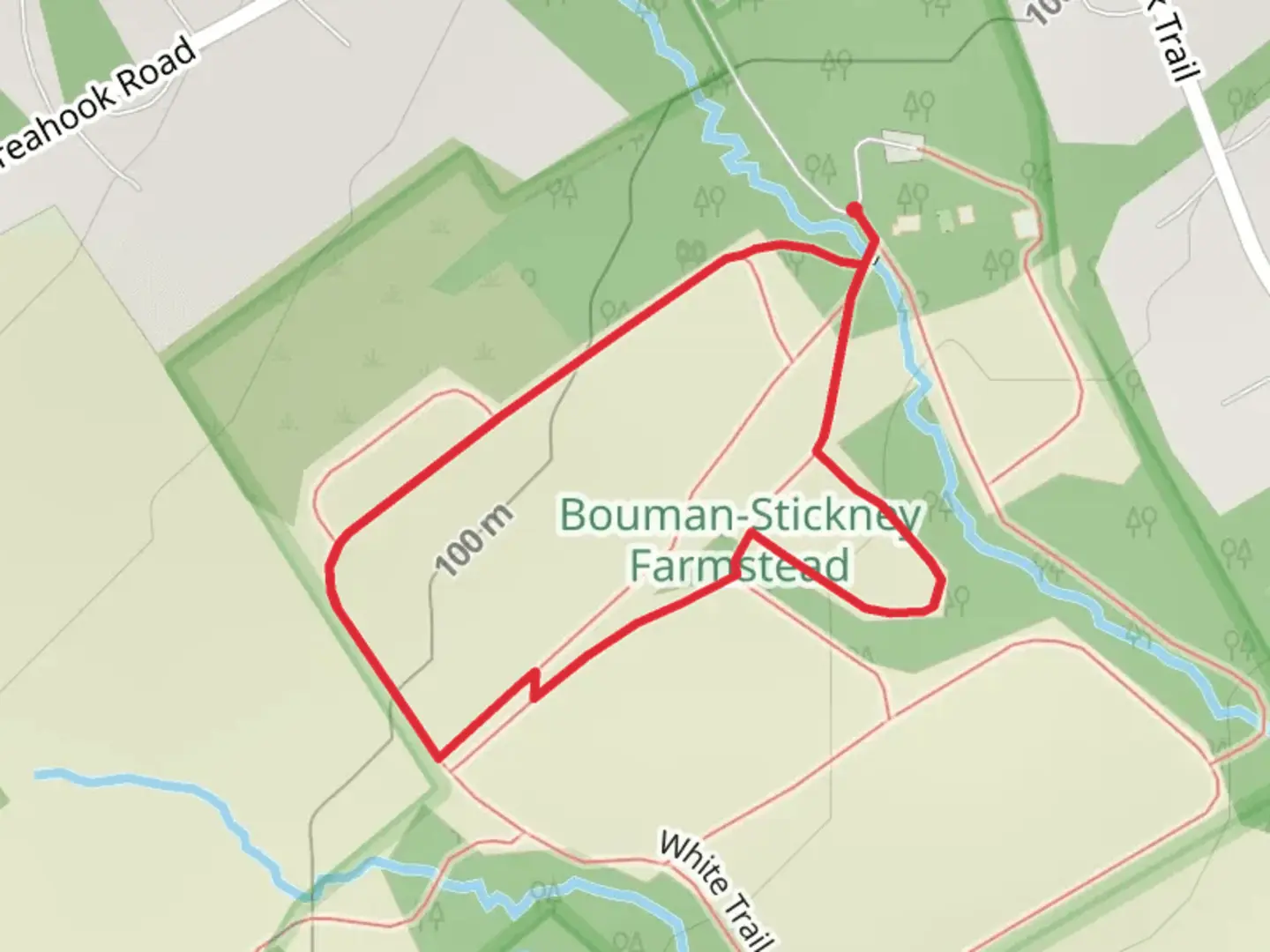 An image depicting the trail Dreahook Road Loop and its surrounding area.