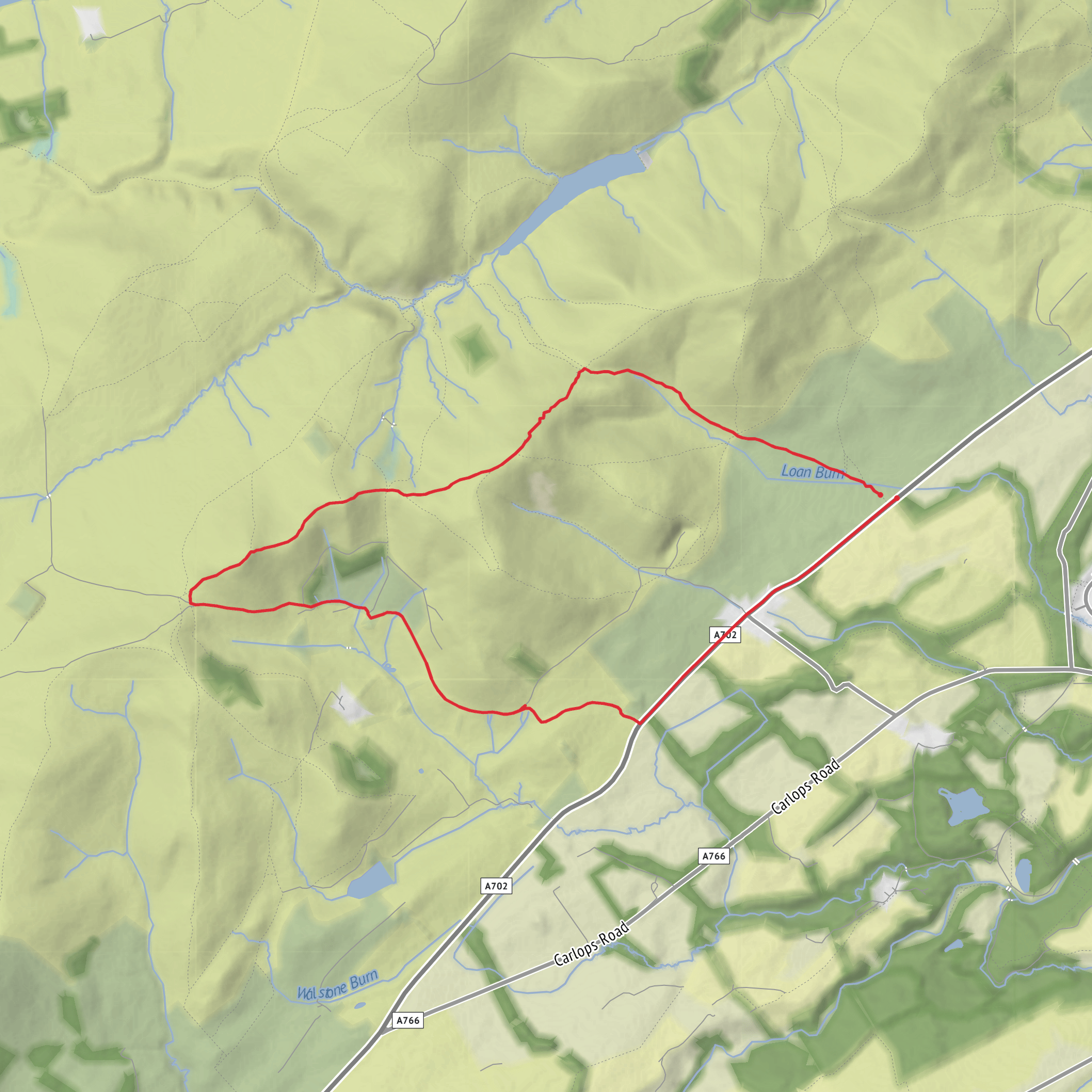 Scald Law, East Kip and West Kip Loop mobile static map