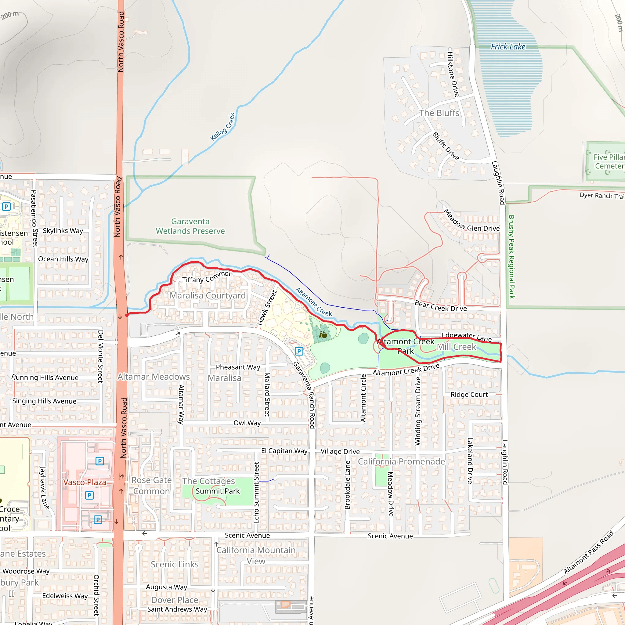 Altamont Creek Park Loop mobile static map