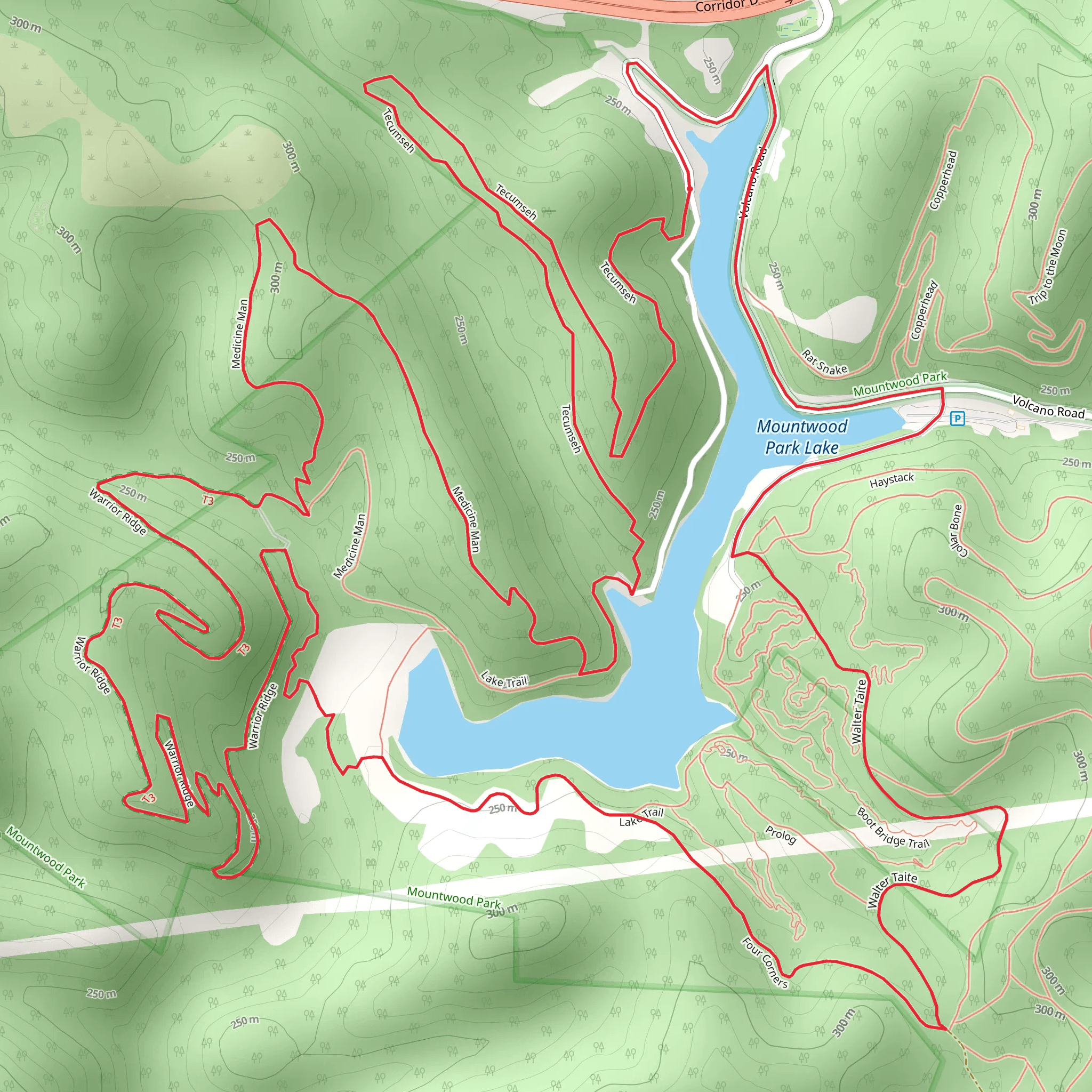 Mountwood Park Lake Loop mobile static map