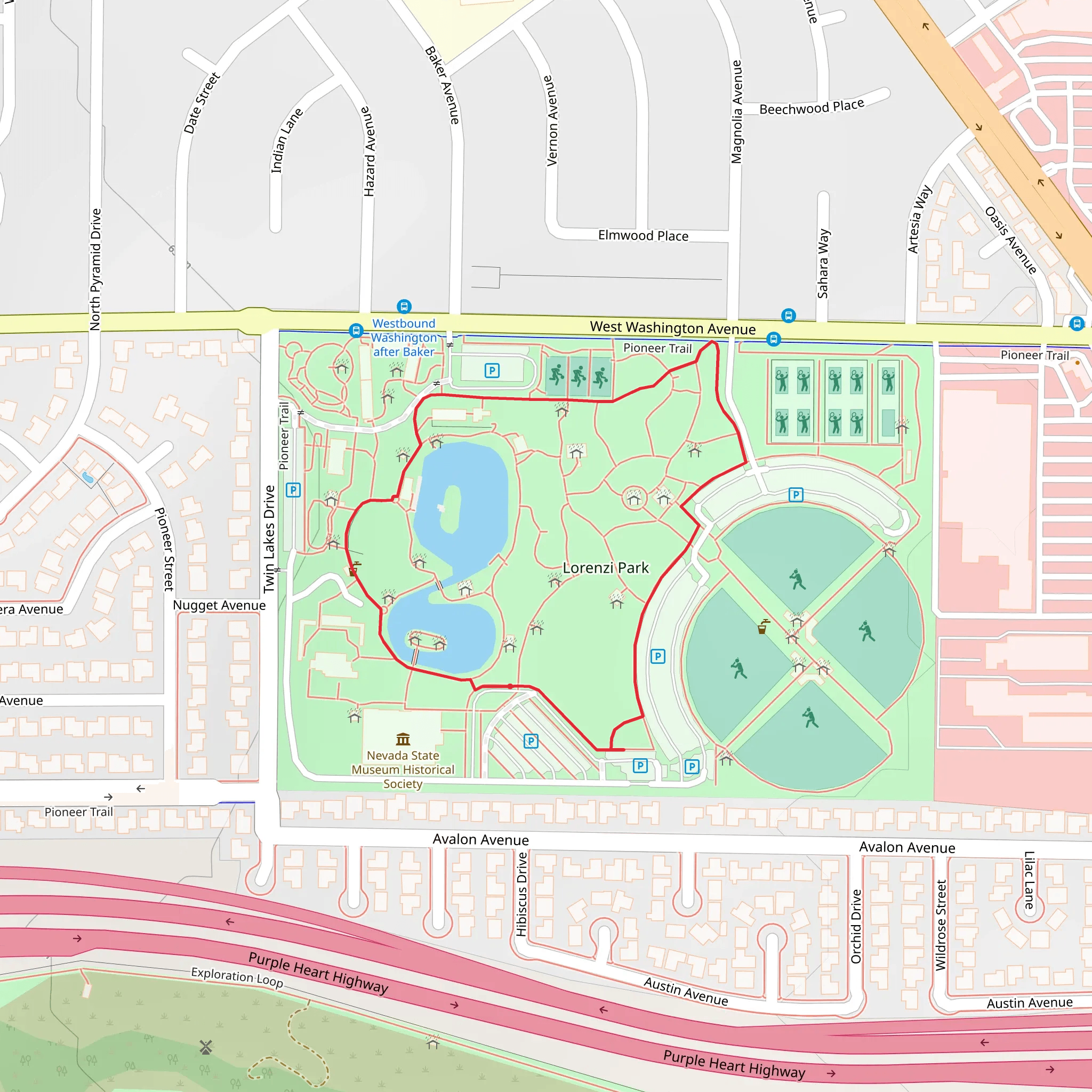 Lorenzi Park Loop mobile static map