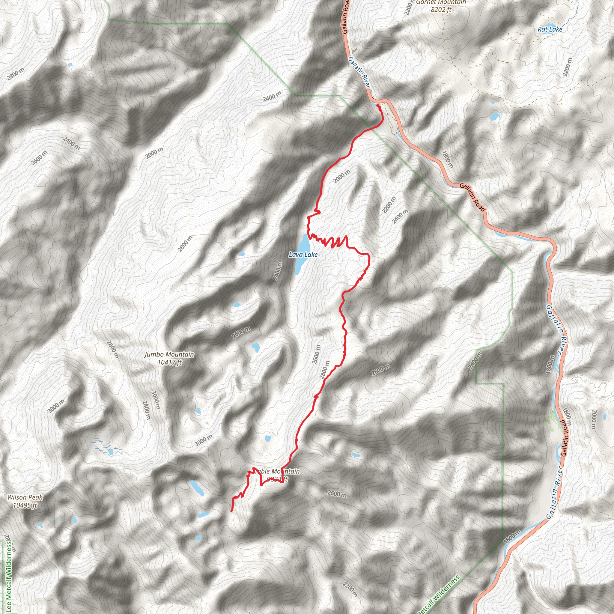 Table Mountain from Lava Lake Trail mobile static map