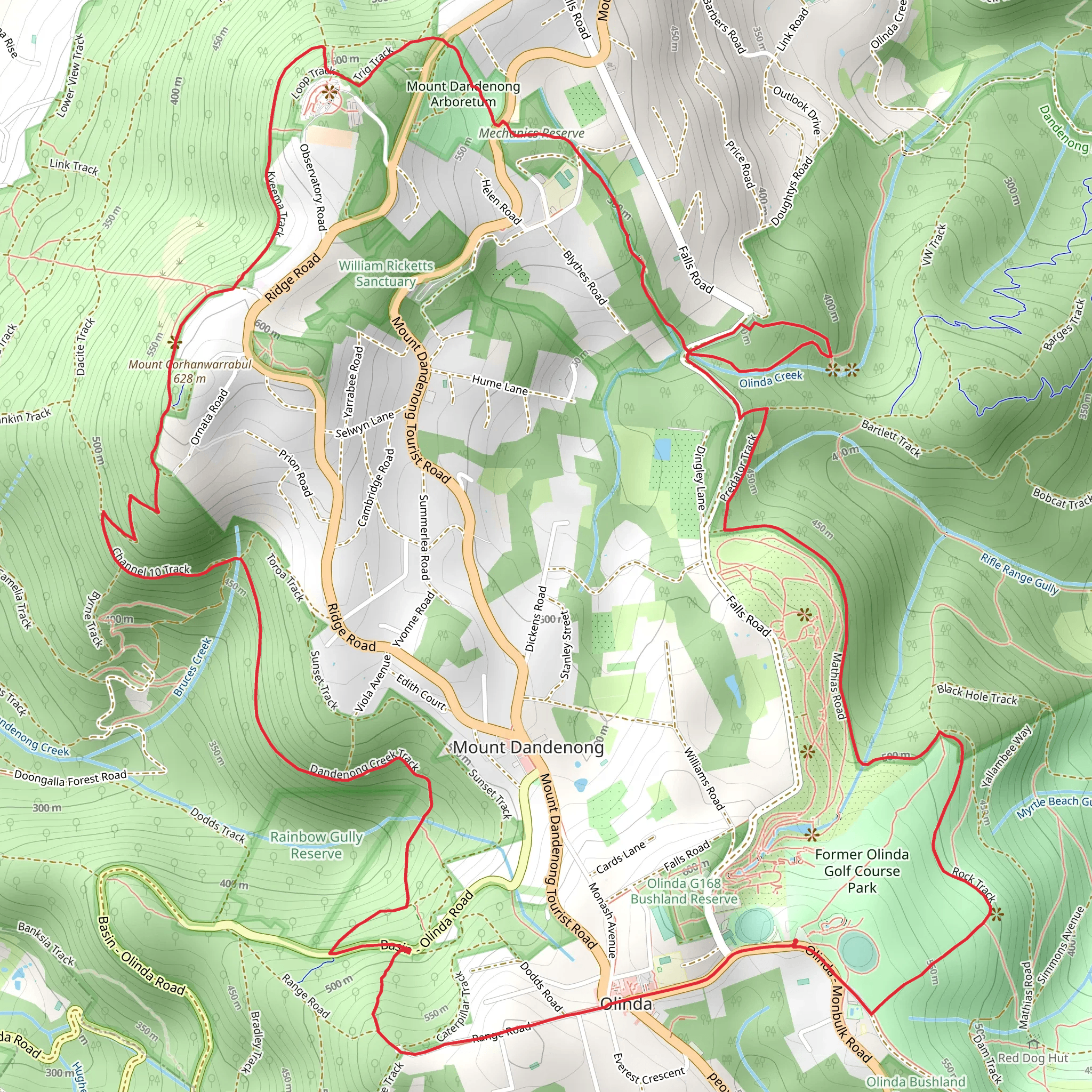 Dandenong Ranges Circuit - Olinda mobile static map