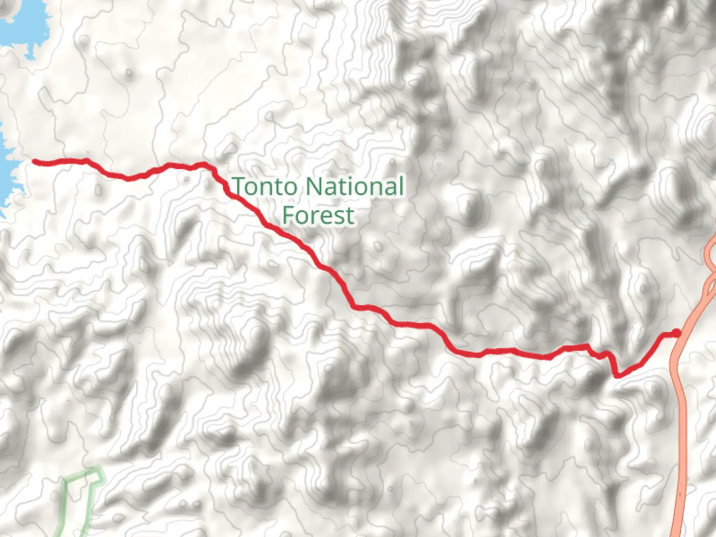 An image depicting the trail Verde River from Sycamore Creek and its surrounding area.
