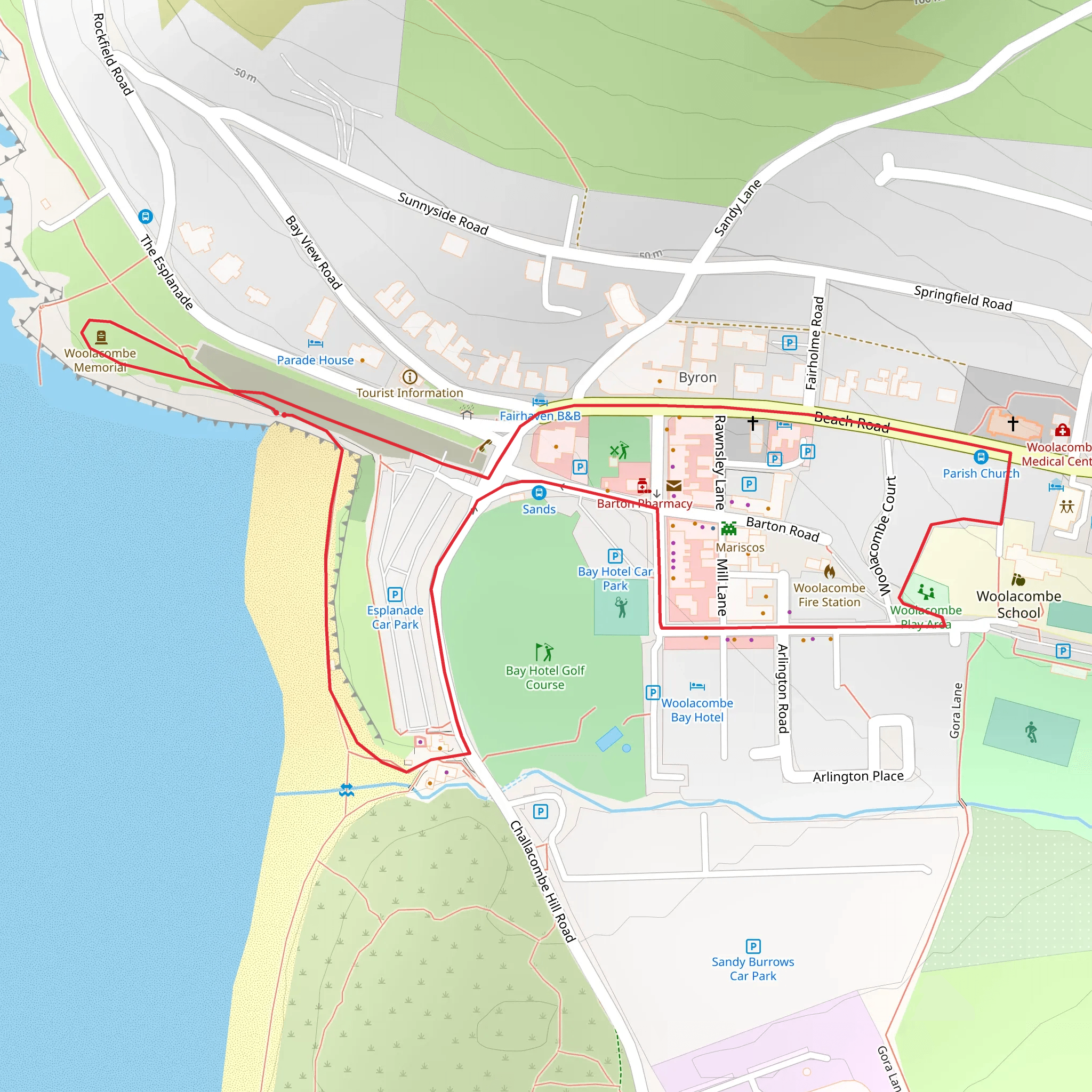 Woolacombe Community Trail mobile static map