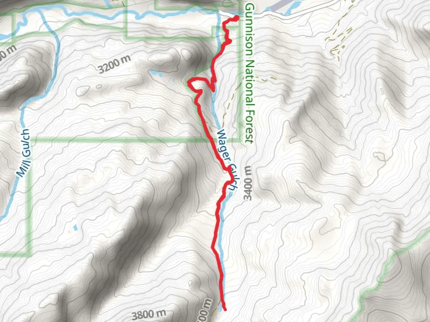 An image depicting the trail Wager Gulch - Carson and its surrounding area.