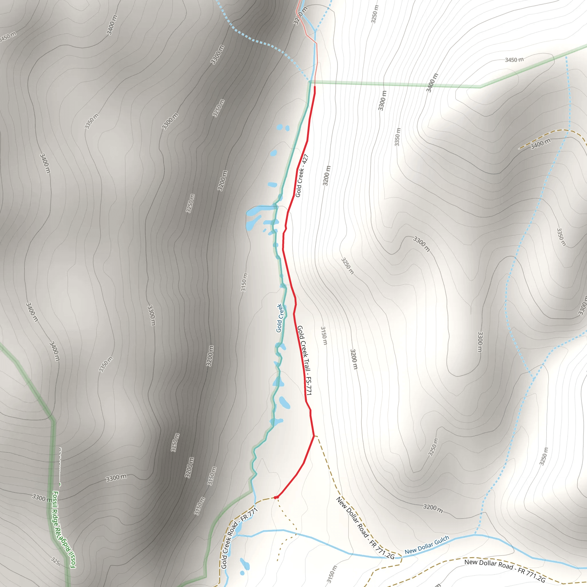 Gold Creek Out and Back mobile static map