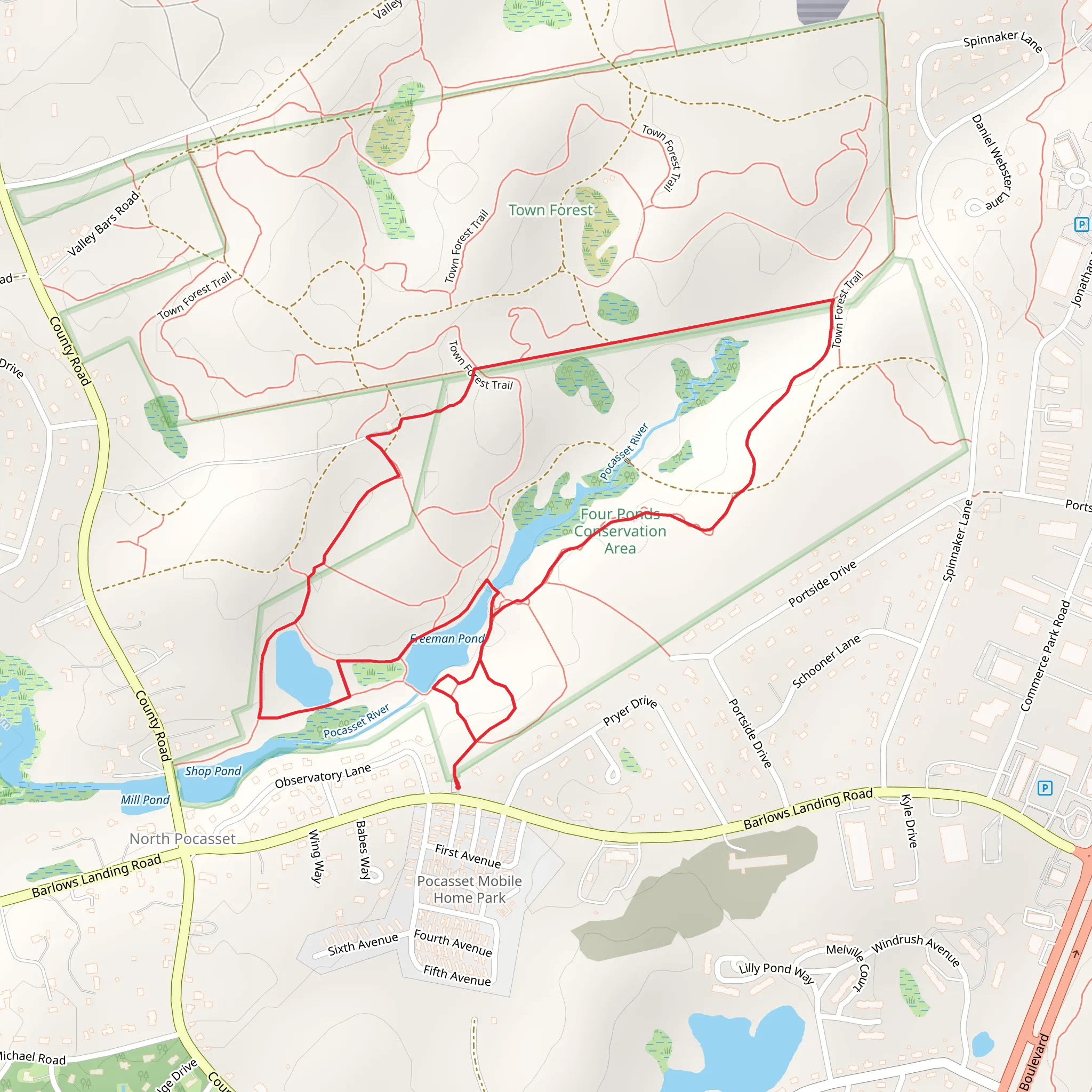 Freeman Pond Loop mobile static map