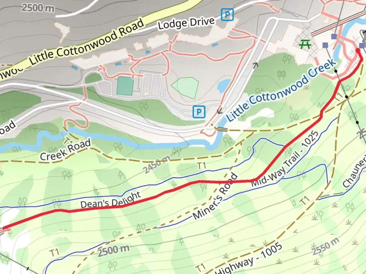 An image depicting the trail Observation Point Trail and its surrounding area.