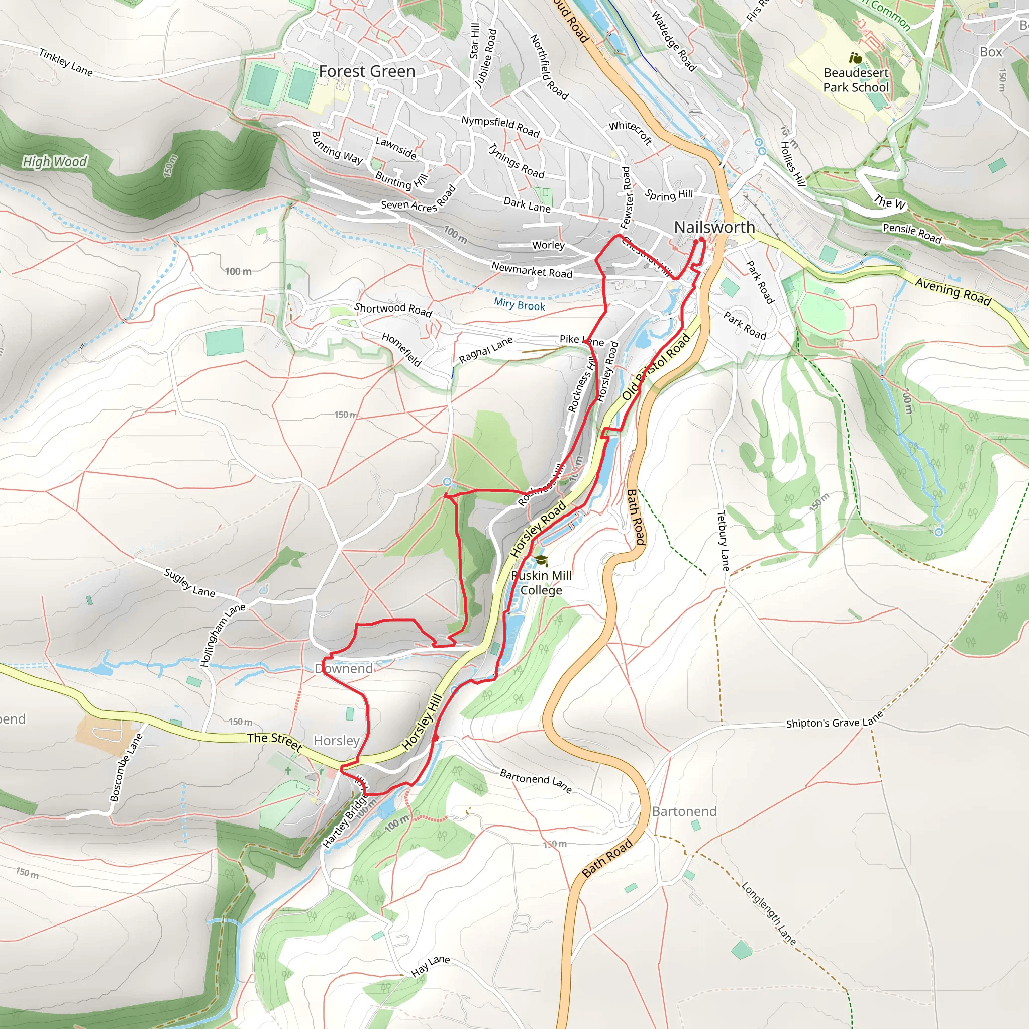 Nailsworth, Ruskin, Horsley mobile static map