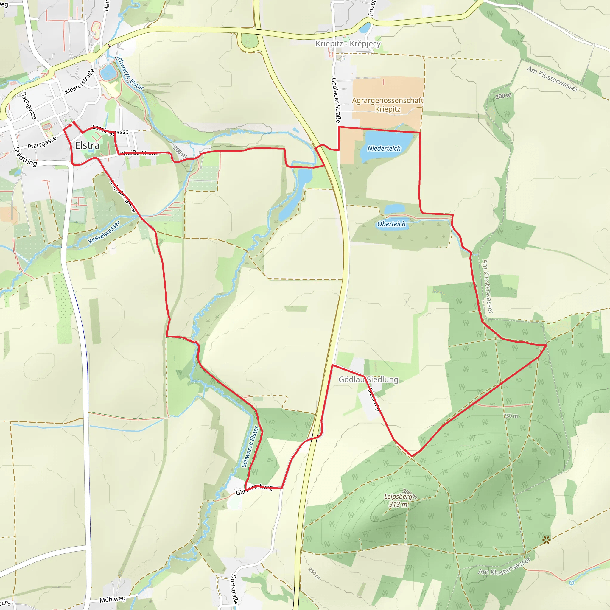 Niederteich via Schanzenweg and Weisse Mauer mobile static map