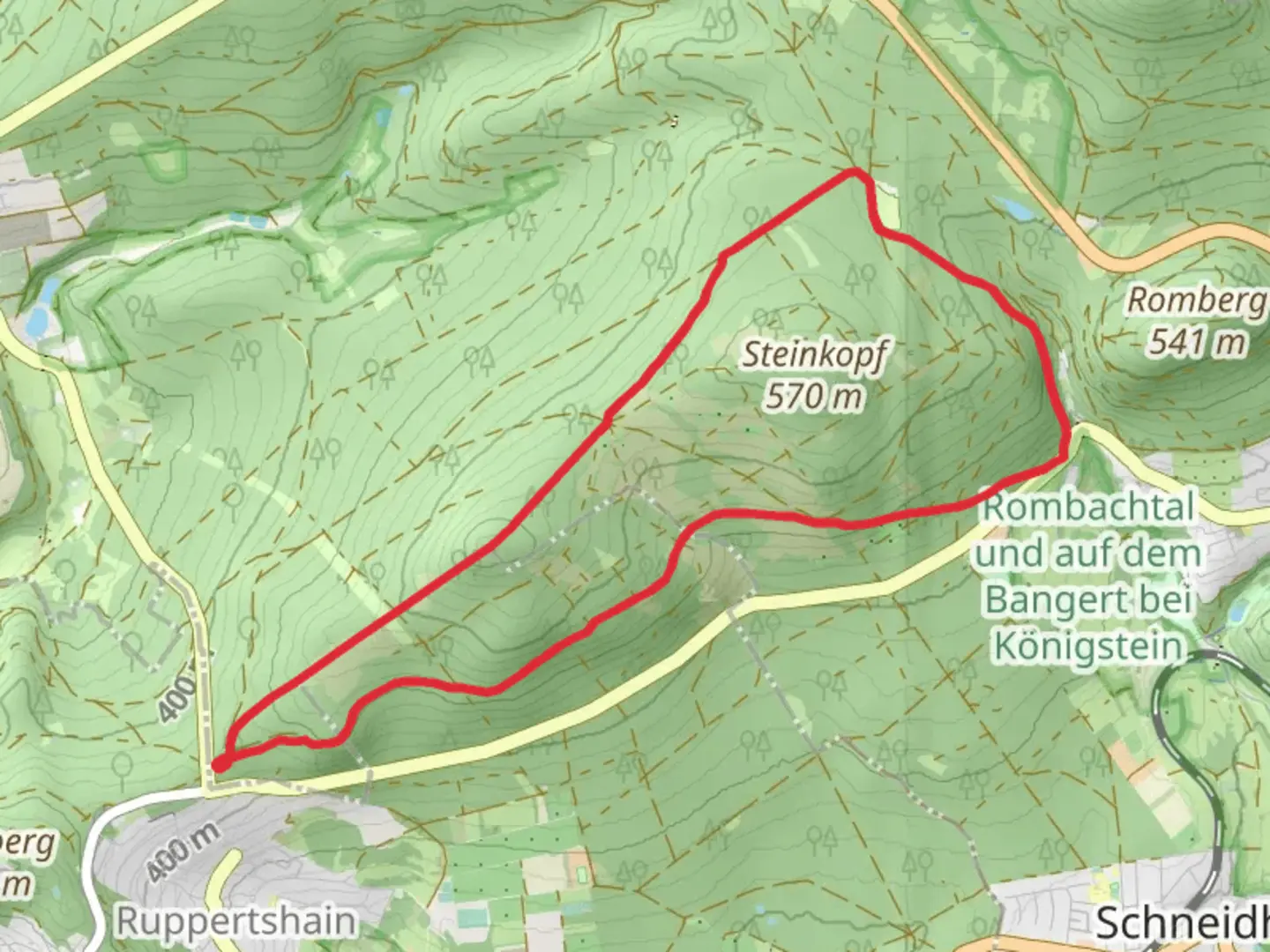 An image depicting the trail Eichkopf via Taunusklub Route and its surrounding area.