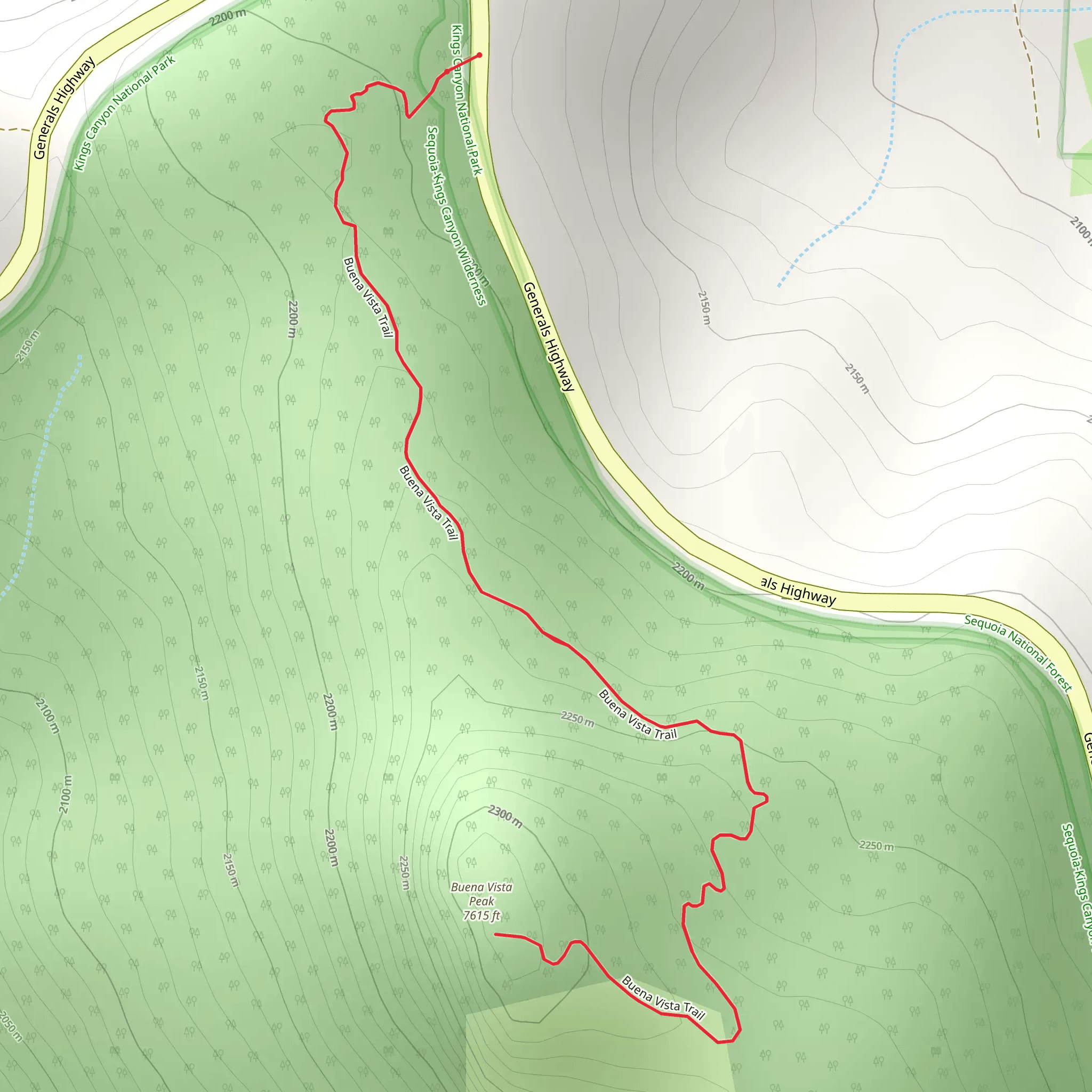 Buena Vista Peak Trail mobile static map