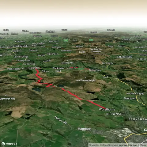 Worsthorne to Todmorden bus station via Hebden Bridge