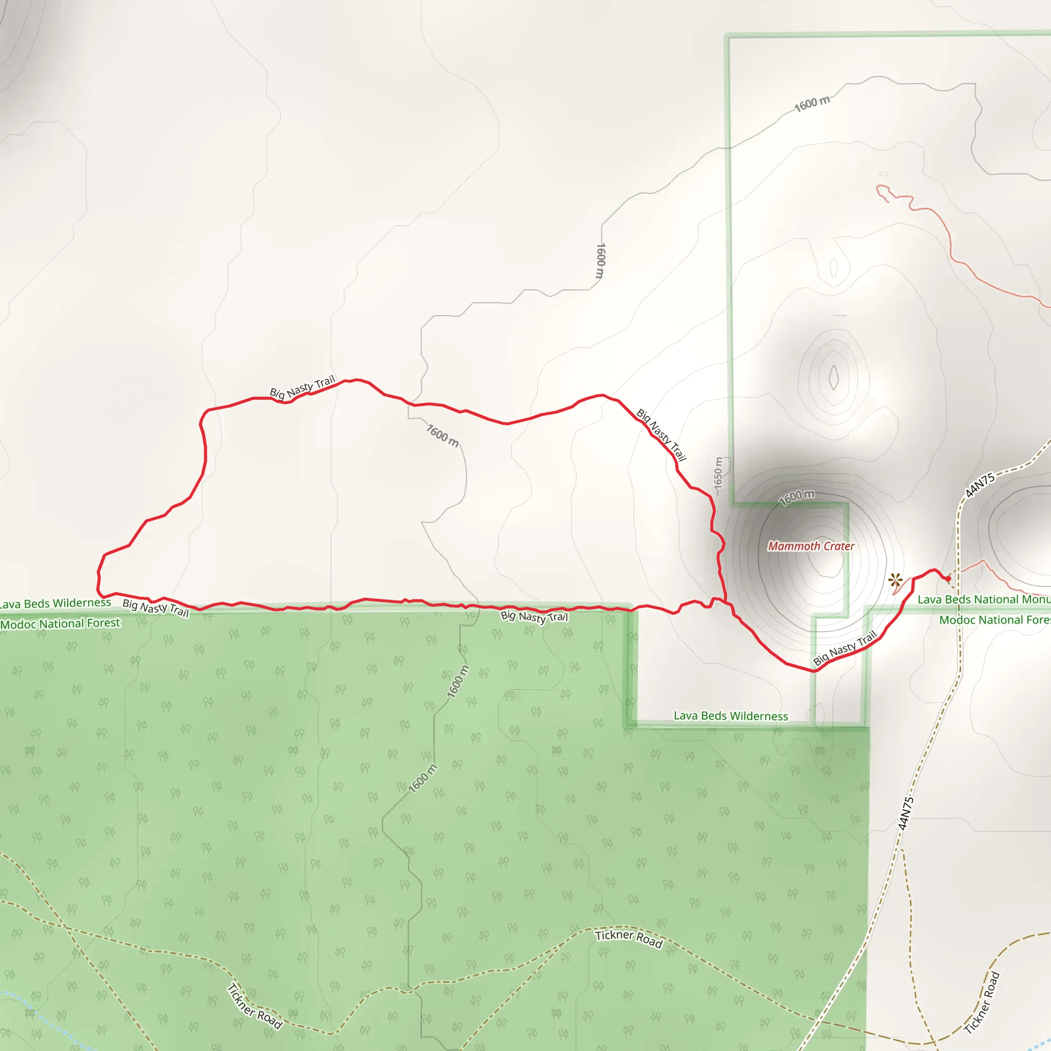 Big Nasty Loop Trail mobile static map