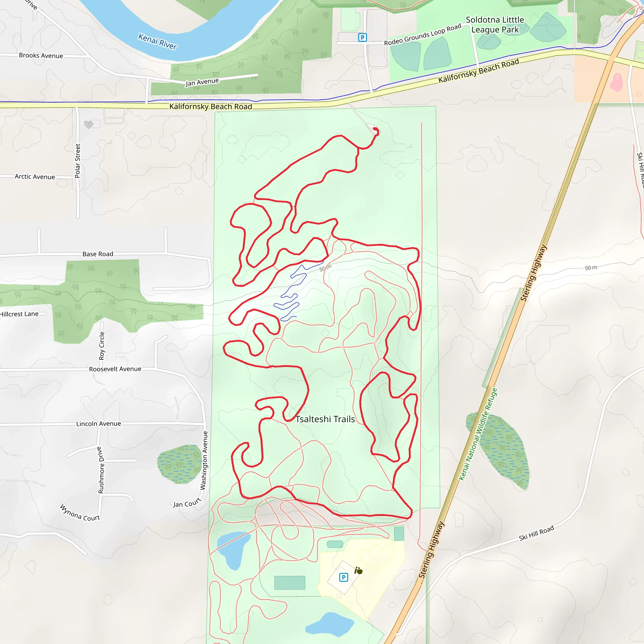 Tsalteshi Trails Loop mobile static map