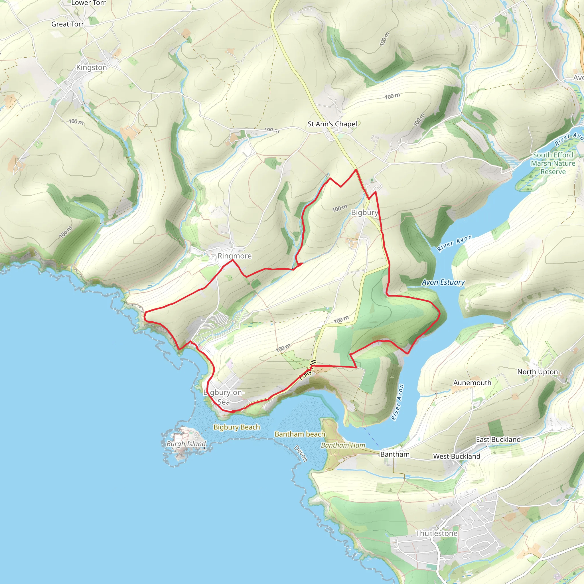 Ringmore and Bigbury Walk mobile static map