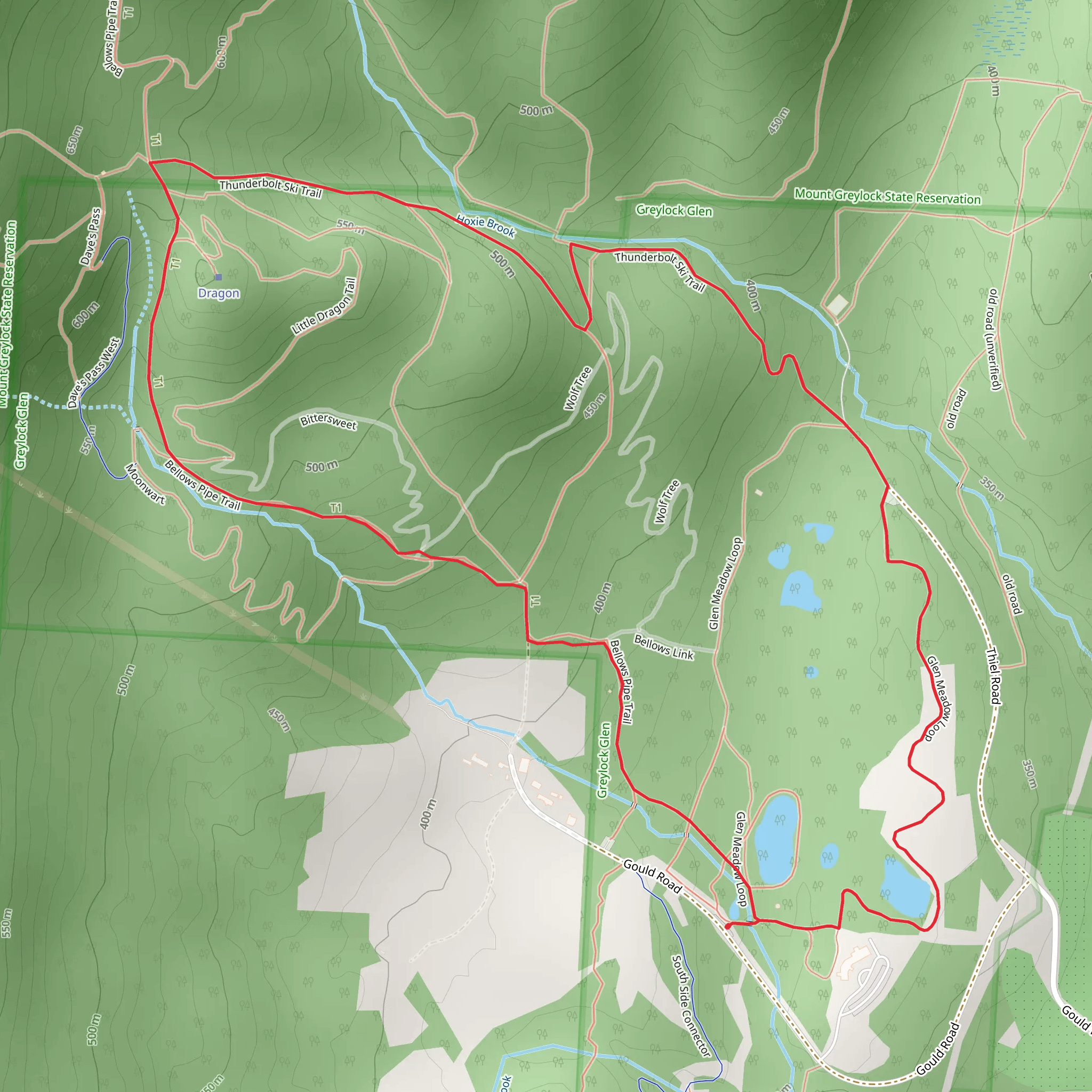 Glen Meadow and Hoxie Brook Loop mobile static map