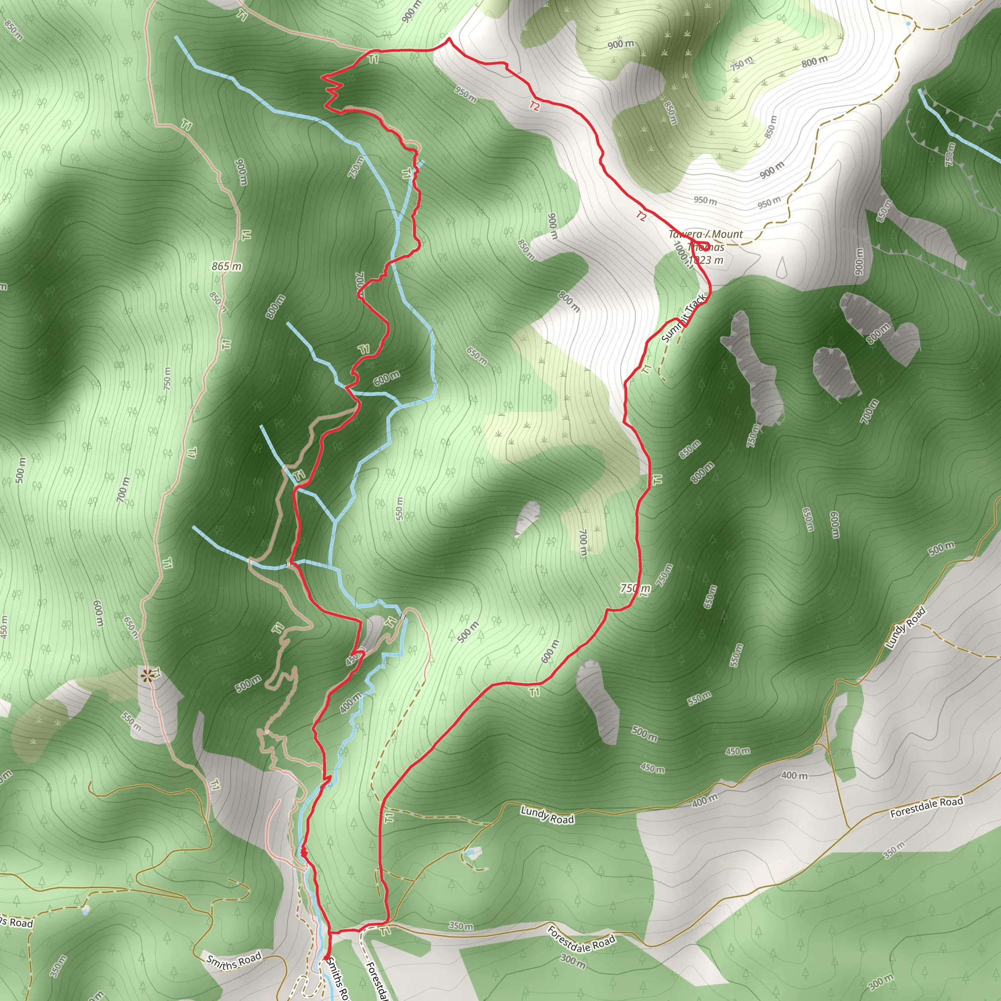 Wooded Gully Track Loop mobile static map