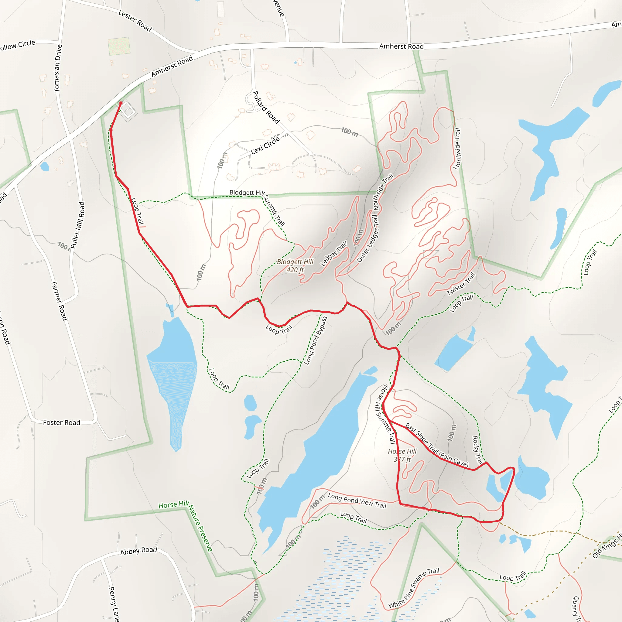 Horse Hill Loop via Blodgett Hill mobile static map