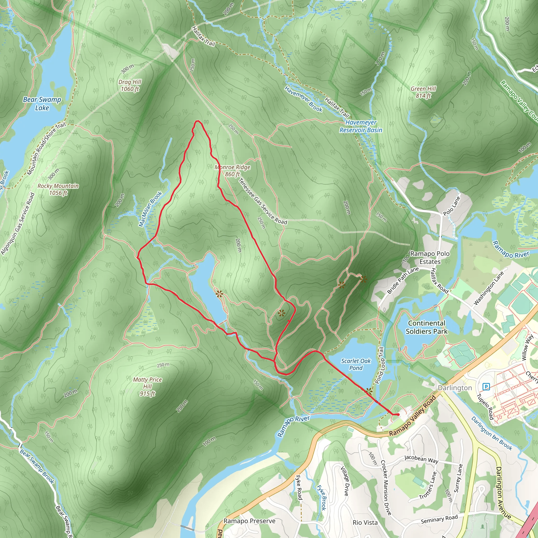 Vista, Ridge and MacMillan Reservoir Loop mobile static map