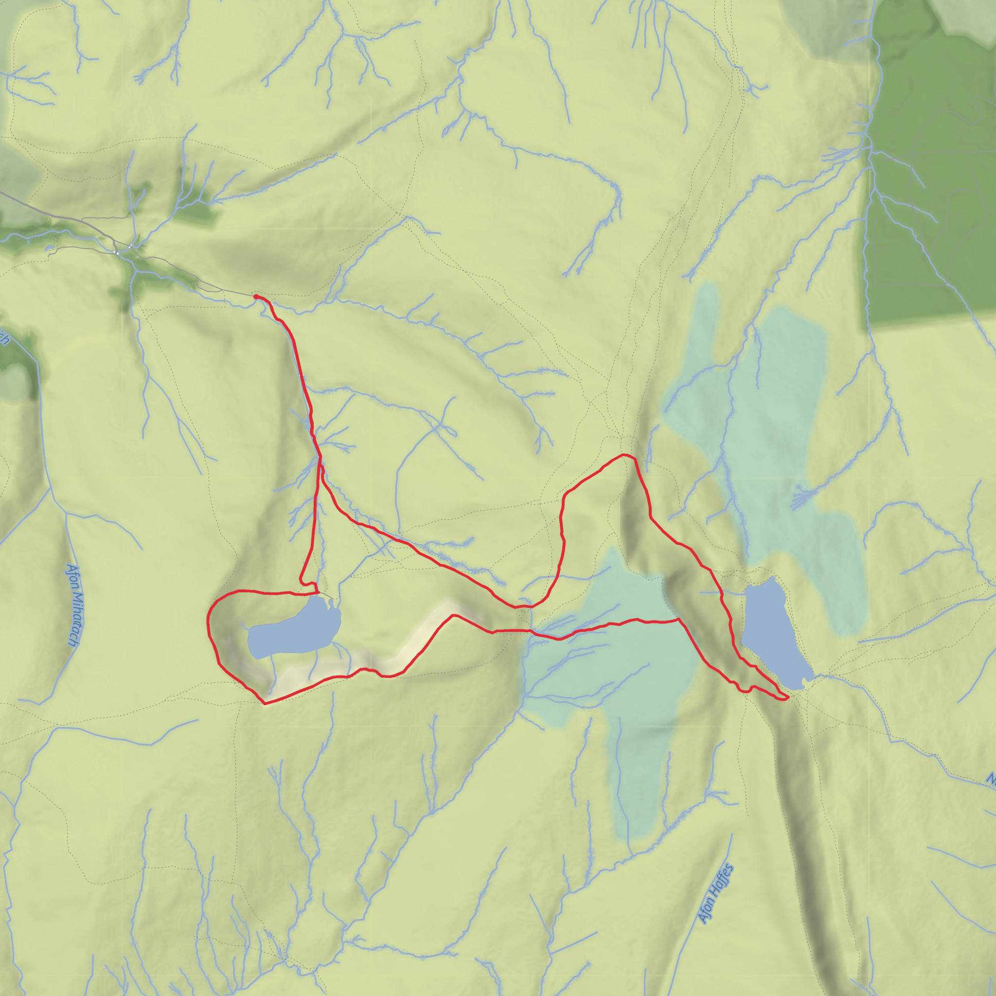 Llyn y Fan Fach, Fan Brycheiniog, Llyn y Fan Fawr and Pant y Bwlch mobile static map