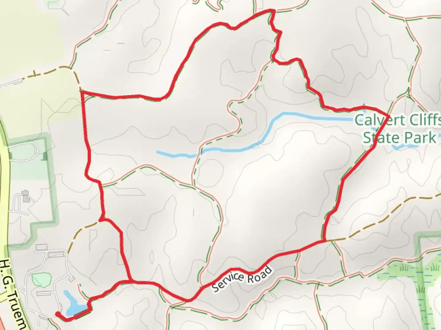 An image depicting the trail Red and White Loop Trail and its surrounding area.