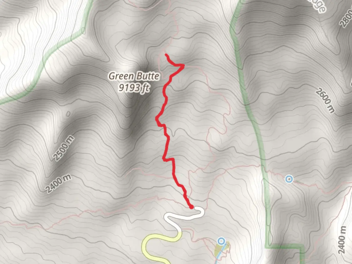An image depicting the trail Green Butte Trail and its surrounding area.