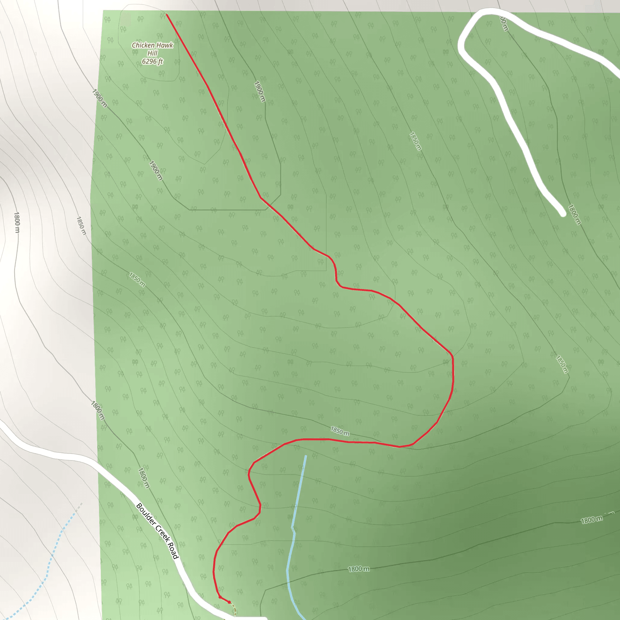 Chicken Hawk Hill Walk mobile static map