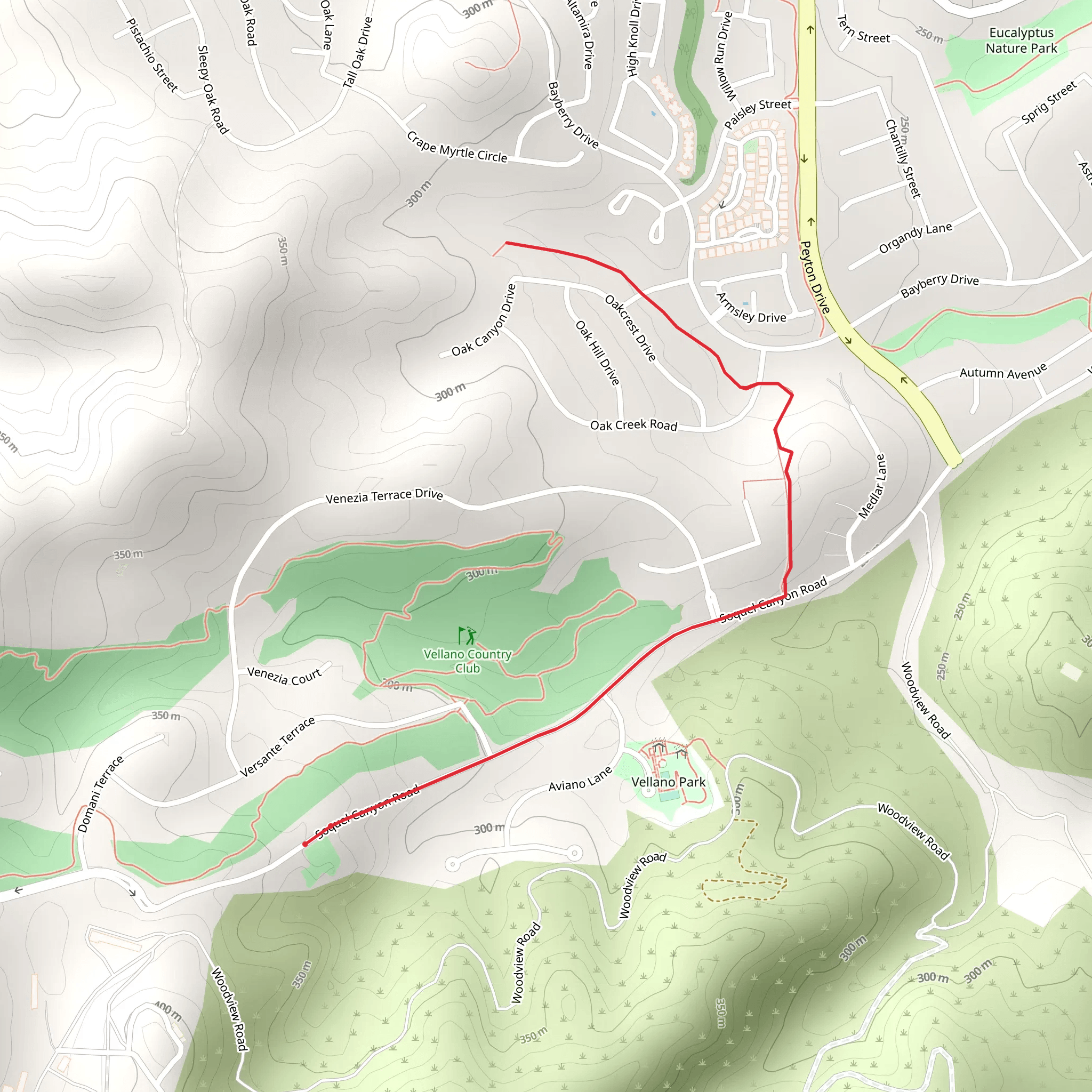 Oak Valley Lane - Overlook Park mobile static map
