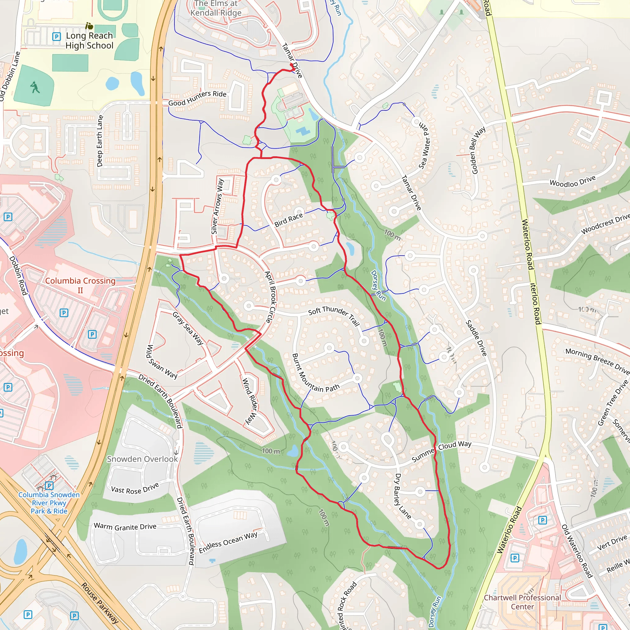 Dorsey run Loop mobile static map