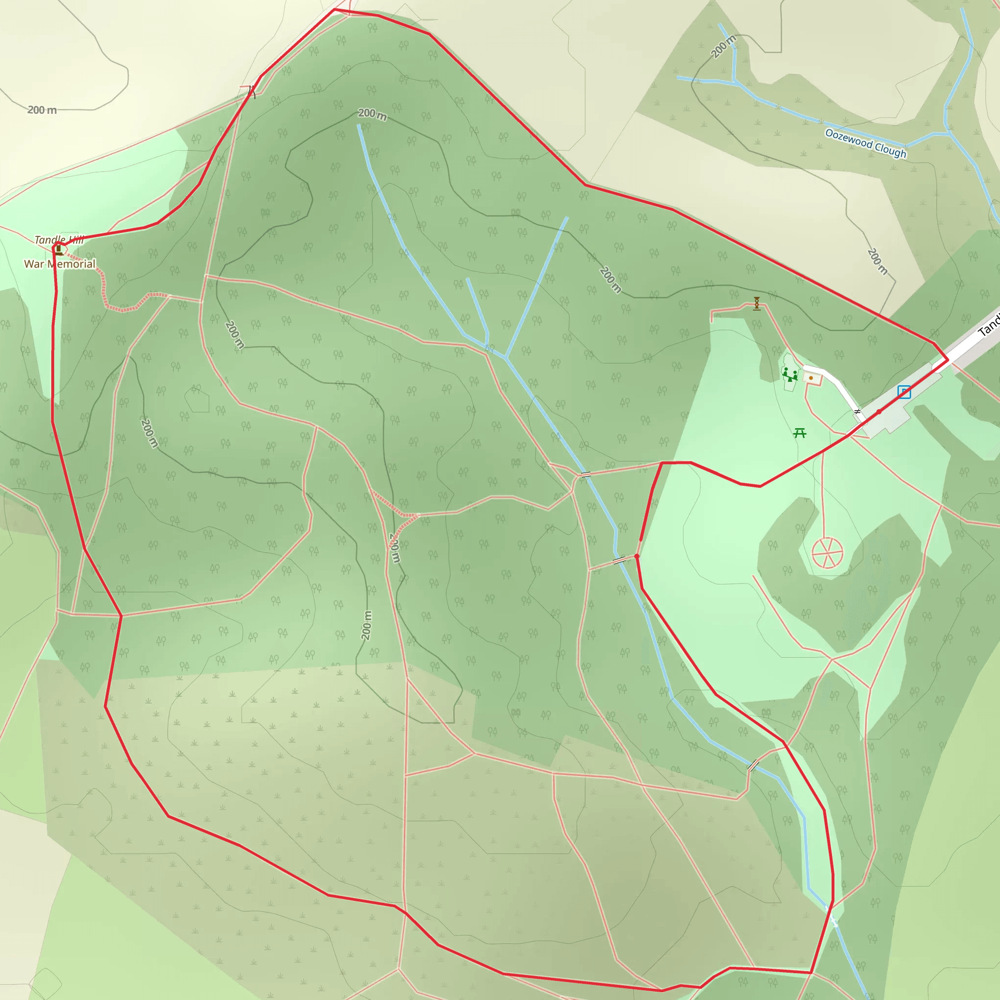 Tandle Hill War Memorial Loop mobile static map