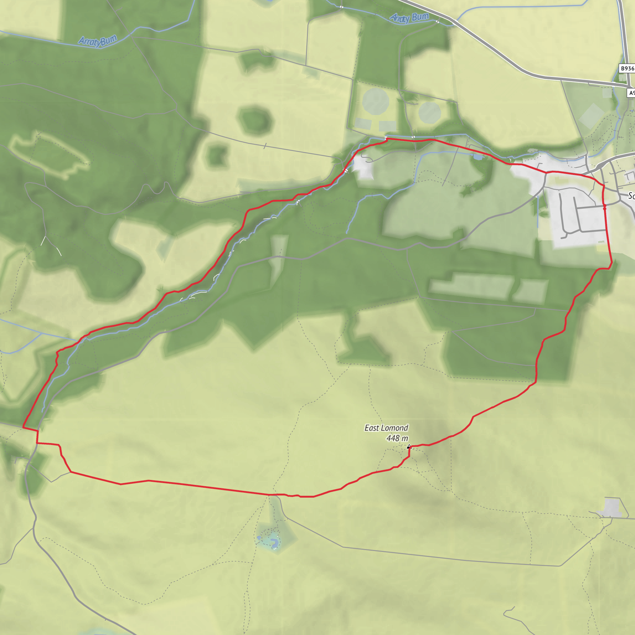 East Lomond and Maspie Den Loop mobile static map