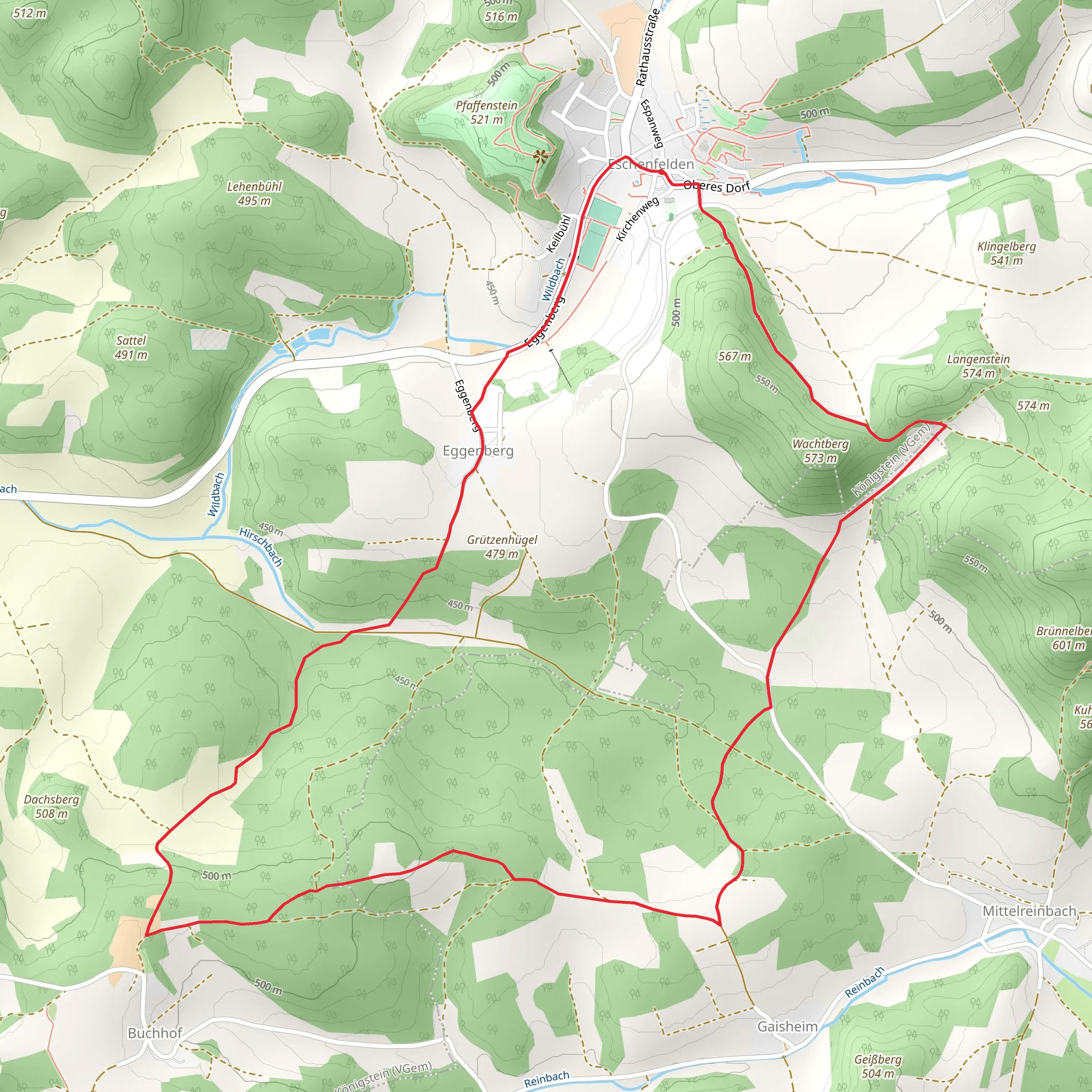 Eschenfelden Rundweg mobile static map