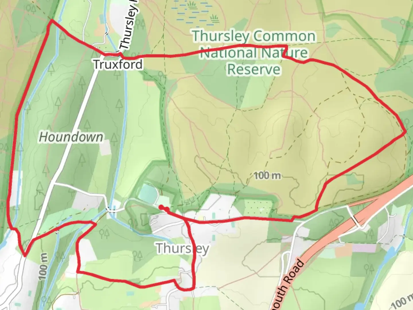 An image depicting the trail Truxford and Thursley Loop and its surrounding area.