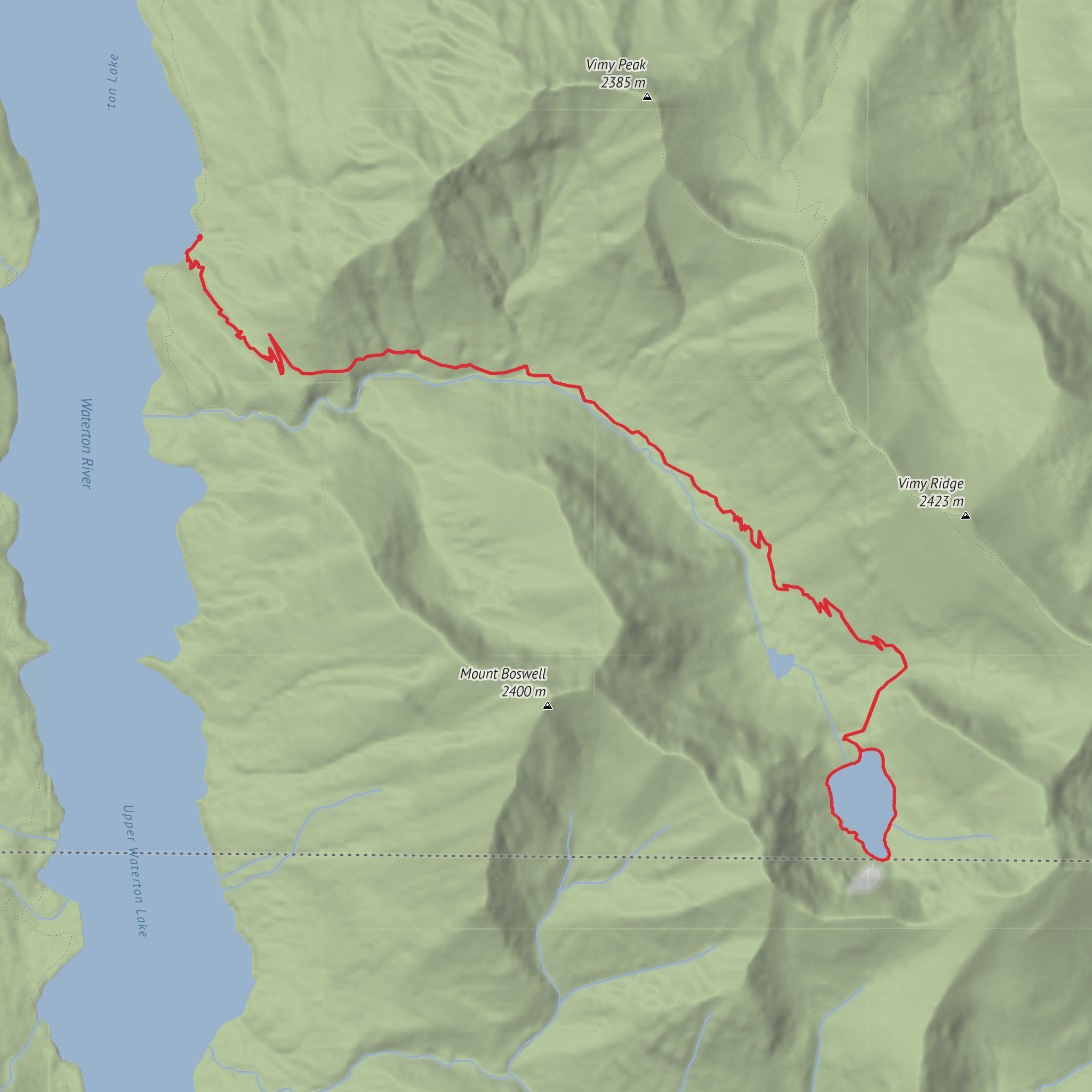 Crypt Lake Trail mobile static map