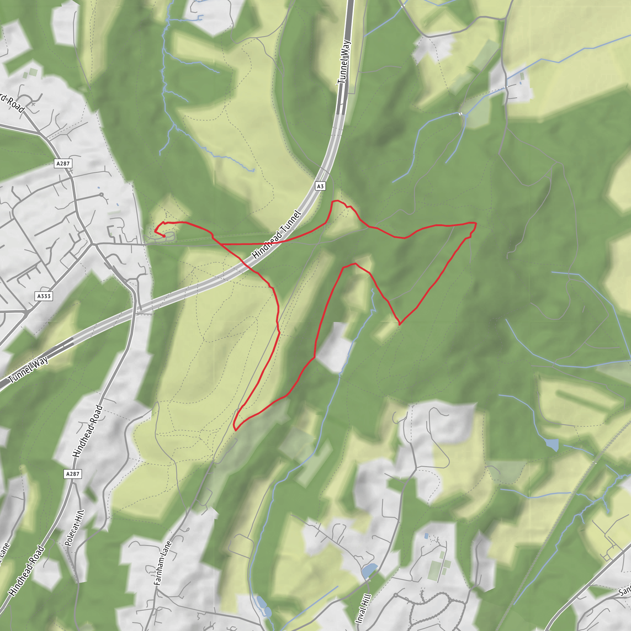 Hurt and Gibbet Hill Loop mobile static map