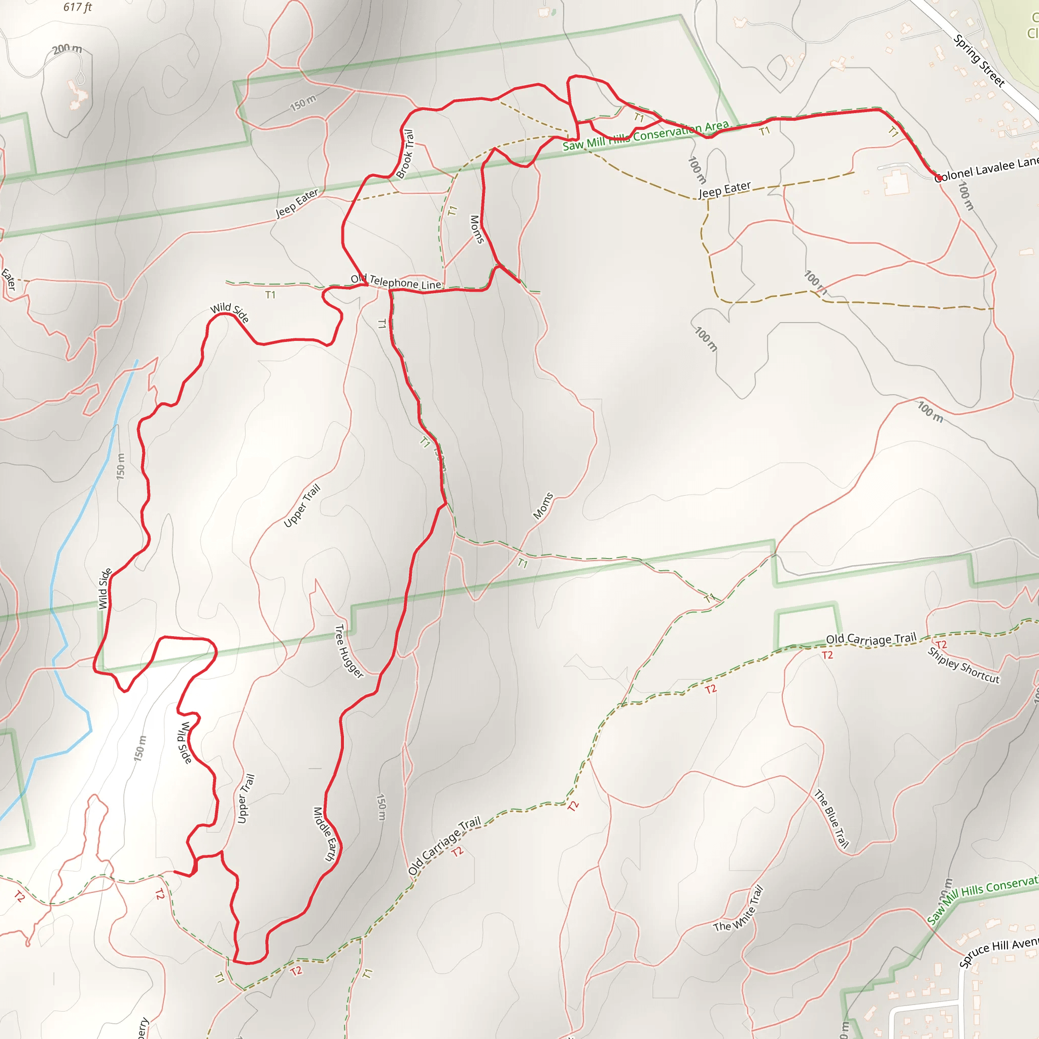Sawmill Hills Conservation Area Loop mobile static map