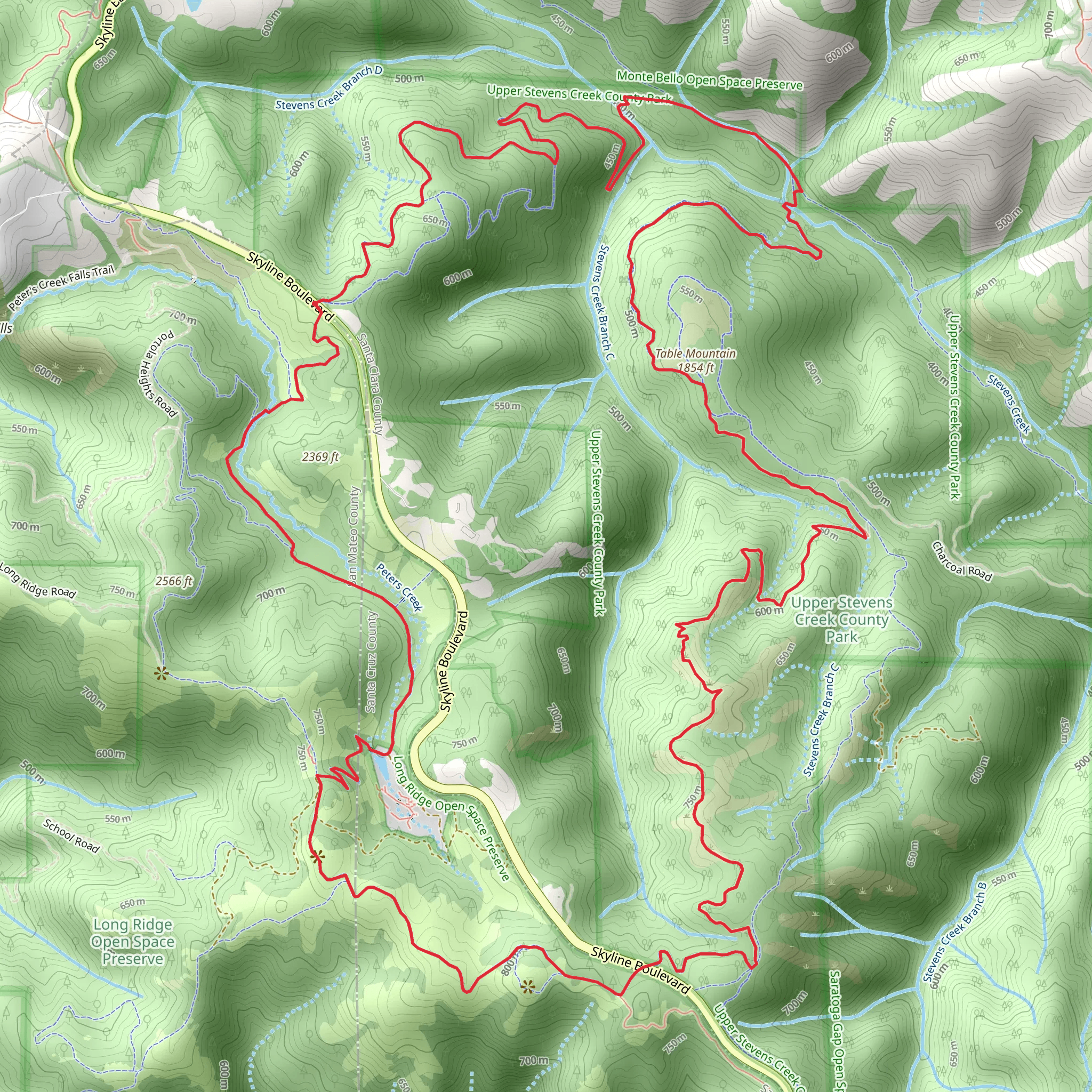 Grizzly Flat, Table Mountain and Hickory Oaks Loop Trail mobile static map