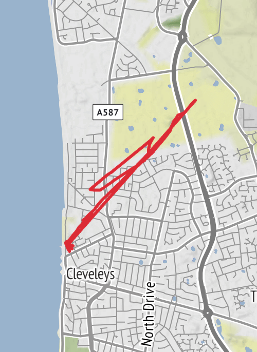 Hike from Cleveleys mobile static map