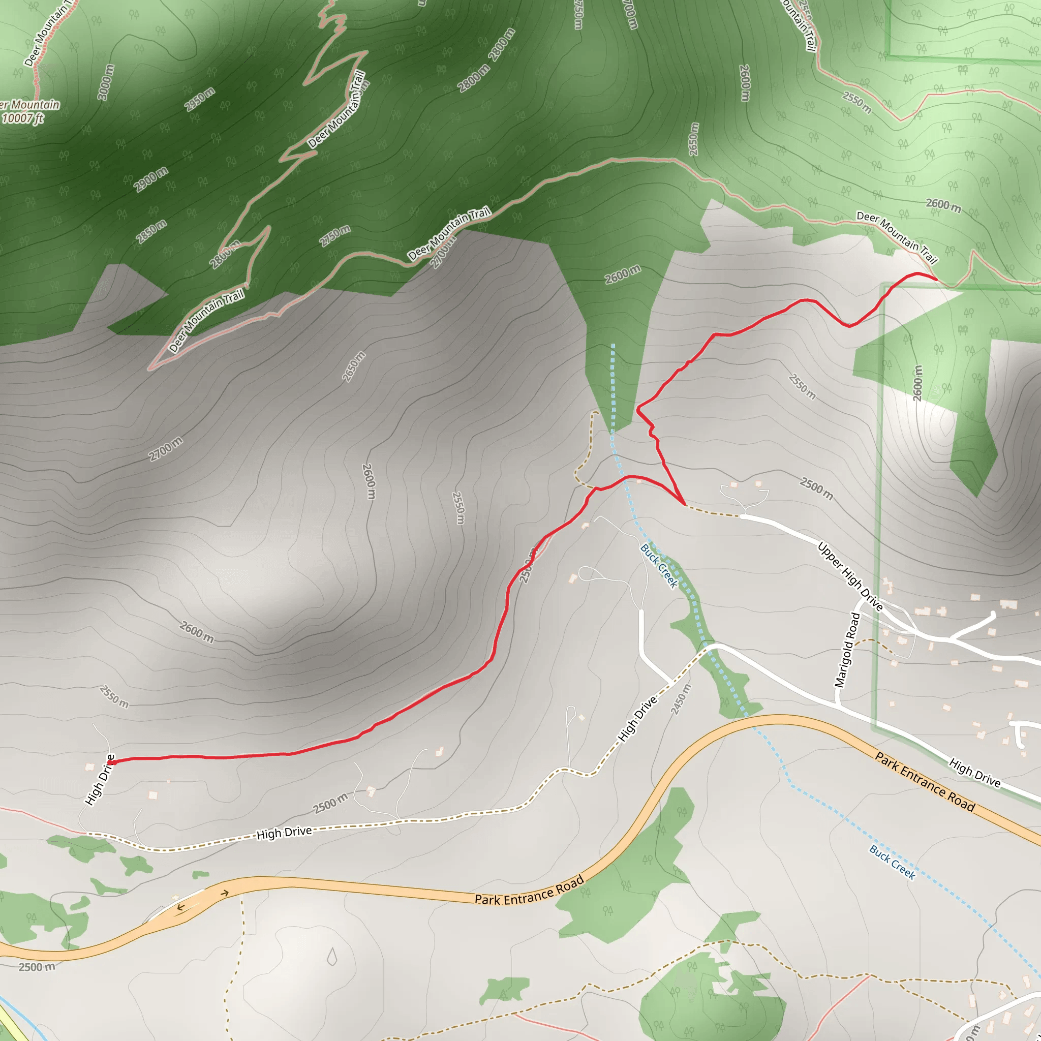 Buck Creek Trail mobile static map