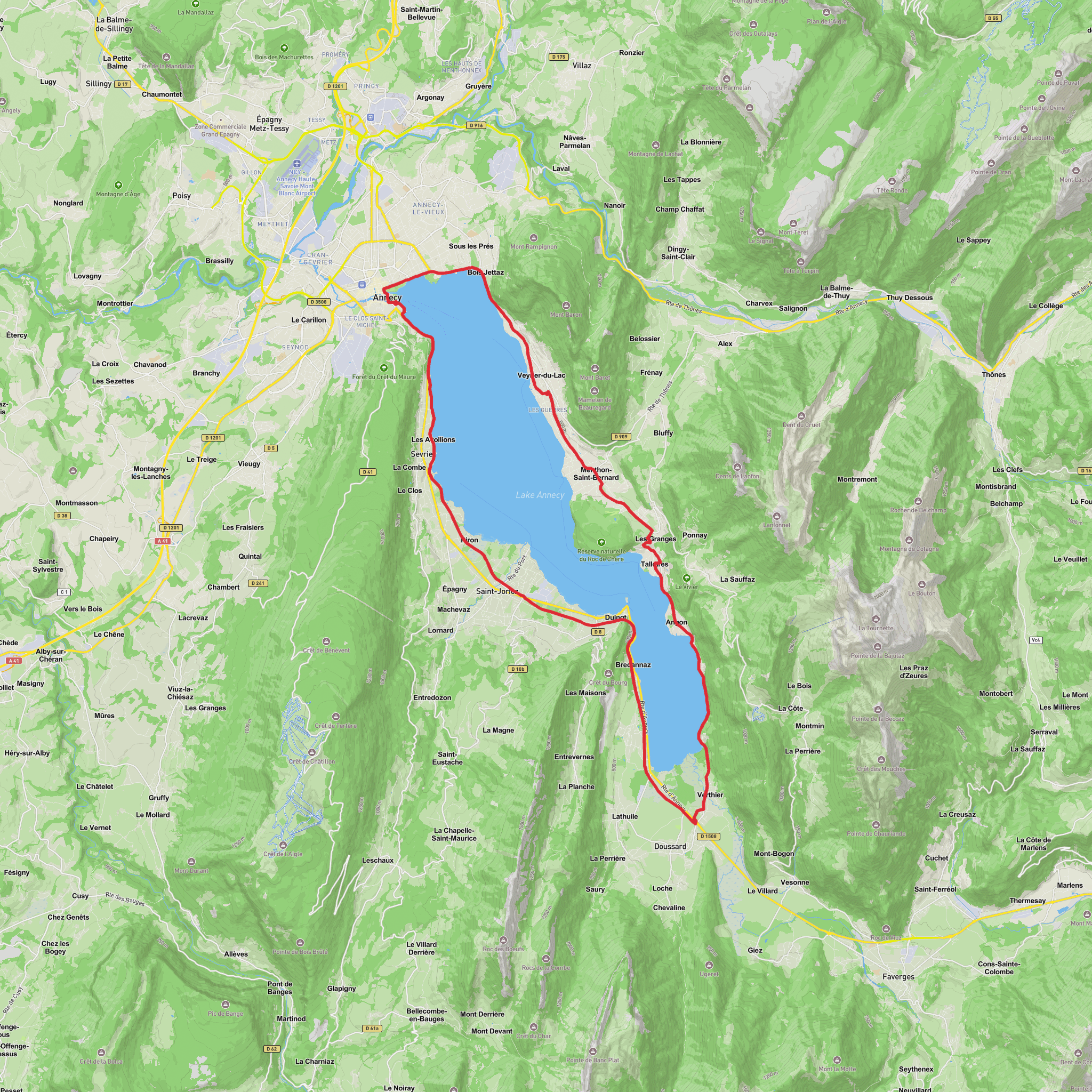Lake Annecy Loop mobile static map
