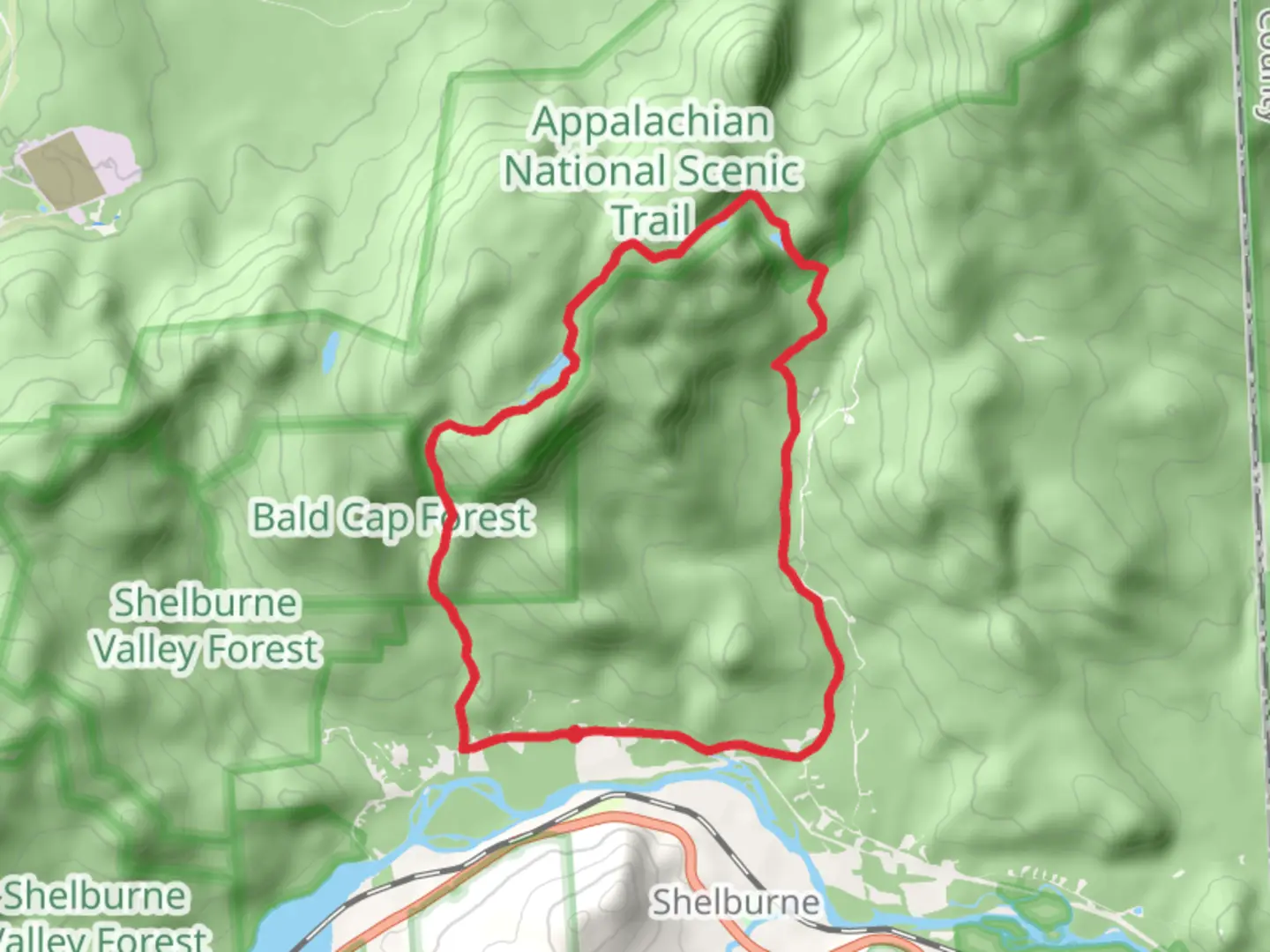 An image depicting the trail Gentian Pond and Dream Lake Loop from North Road and its surrounding area.