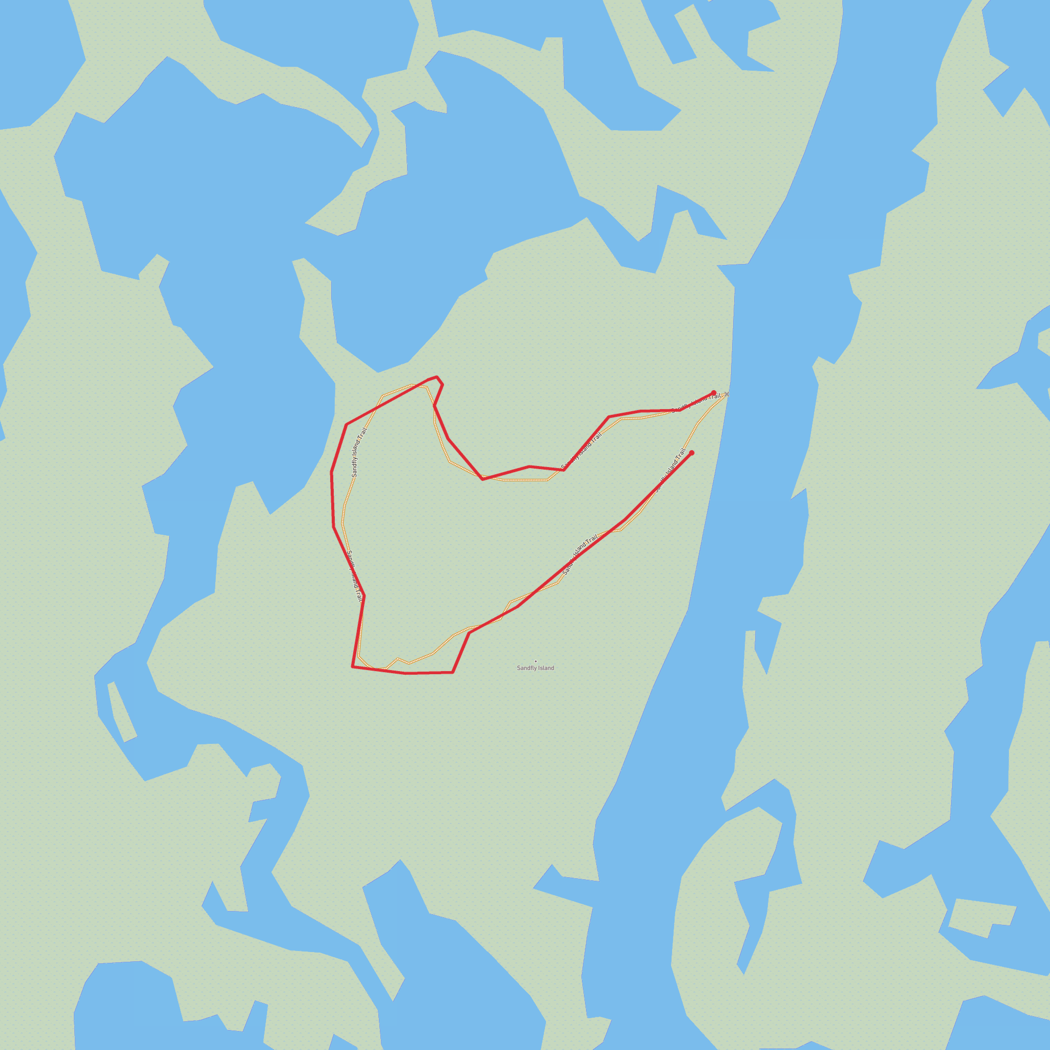 Sandfly Island Hiking Trail mobile static map