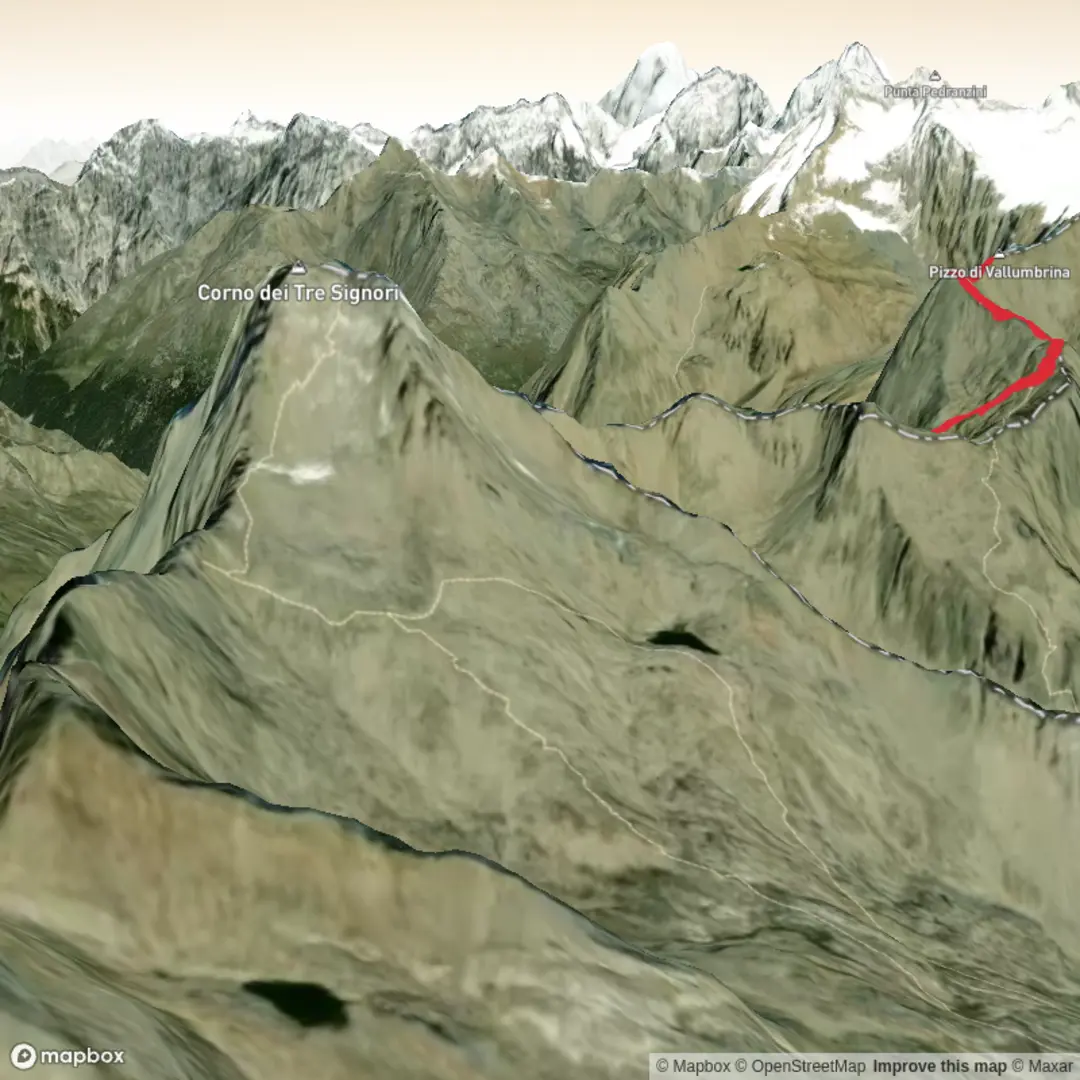 An image depicting the trail Pizzo Vallumbrina and its surrounding area.