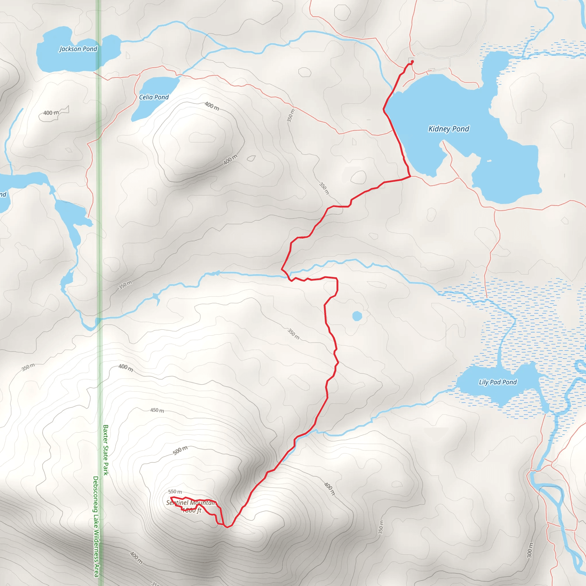Sentinel Mountain from Kidney Pond Trail mobile static map