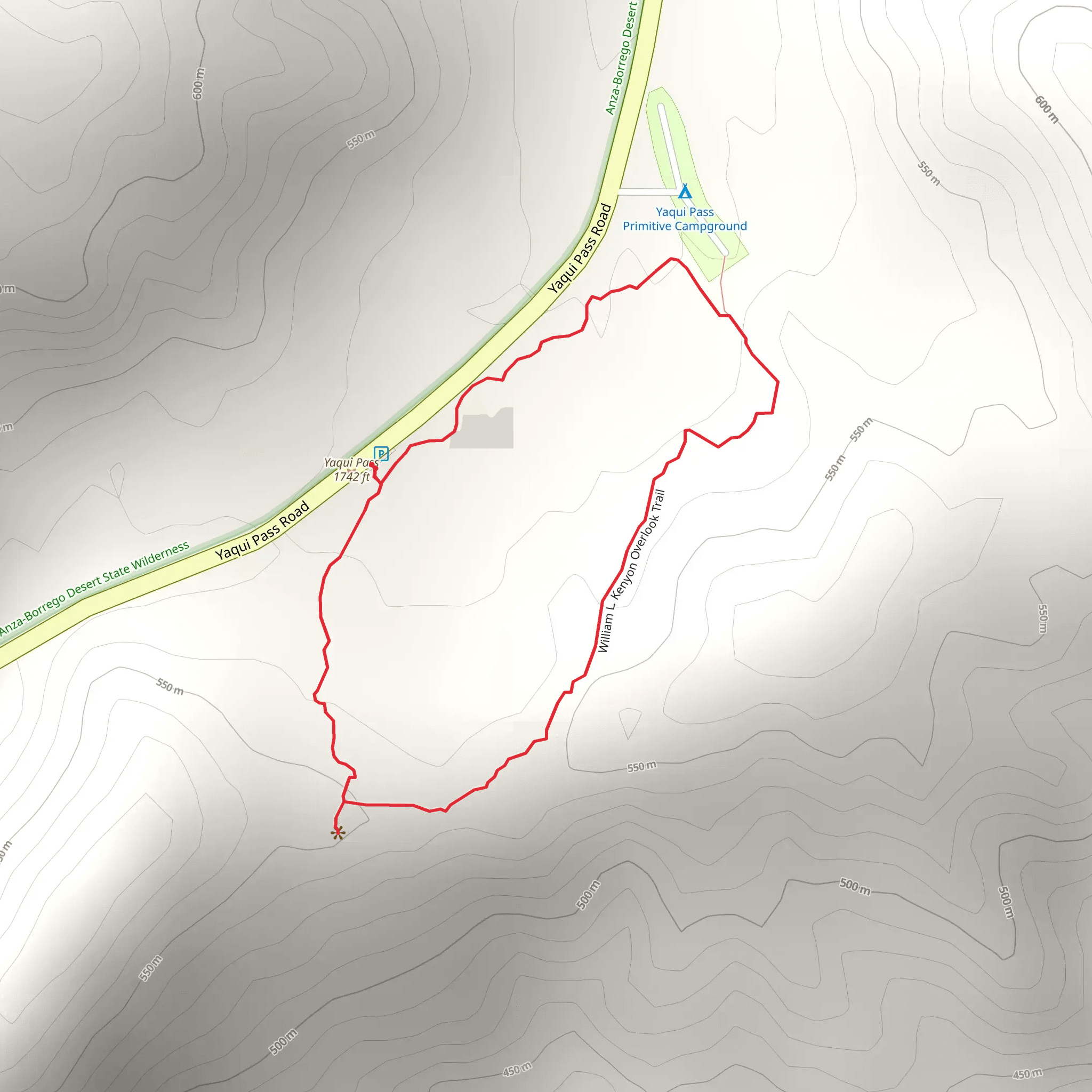William L Kenyon Overlook Loop mobile static map