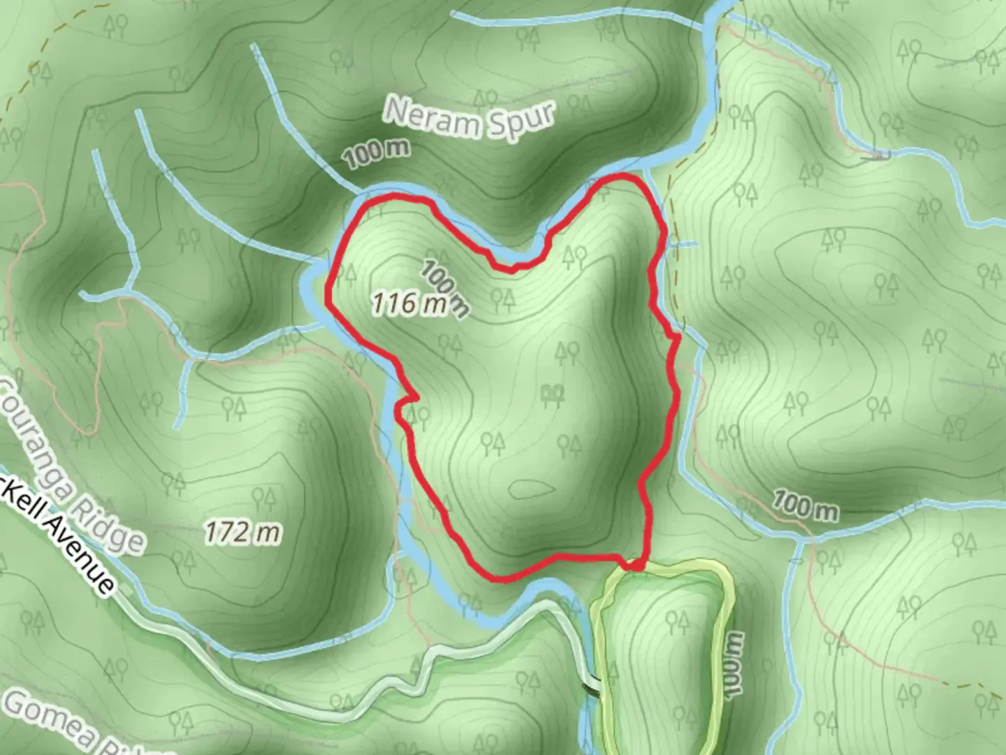 An image depicting the trail Forest Path and its surrounding area.